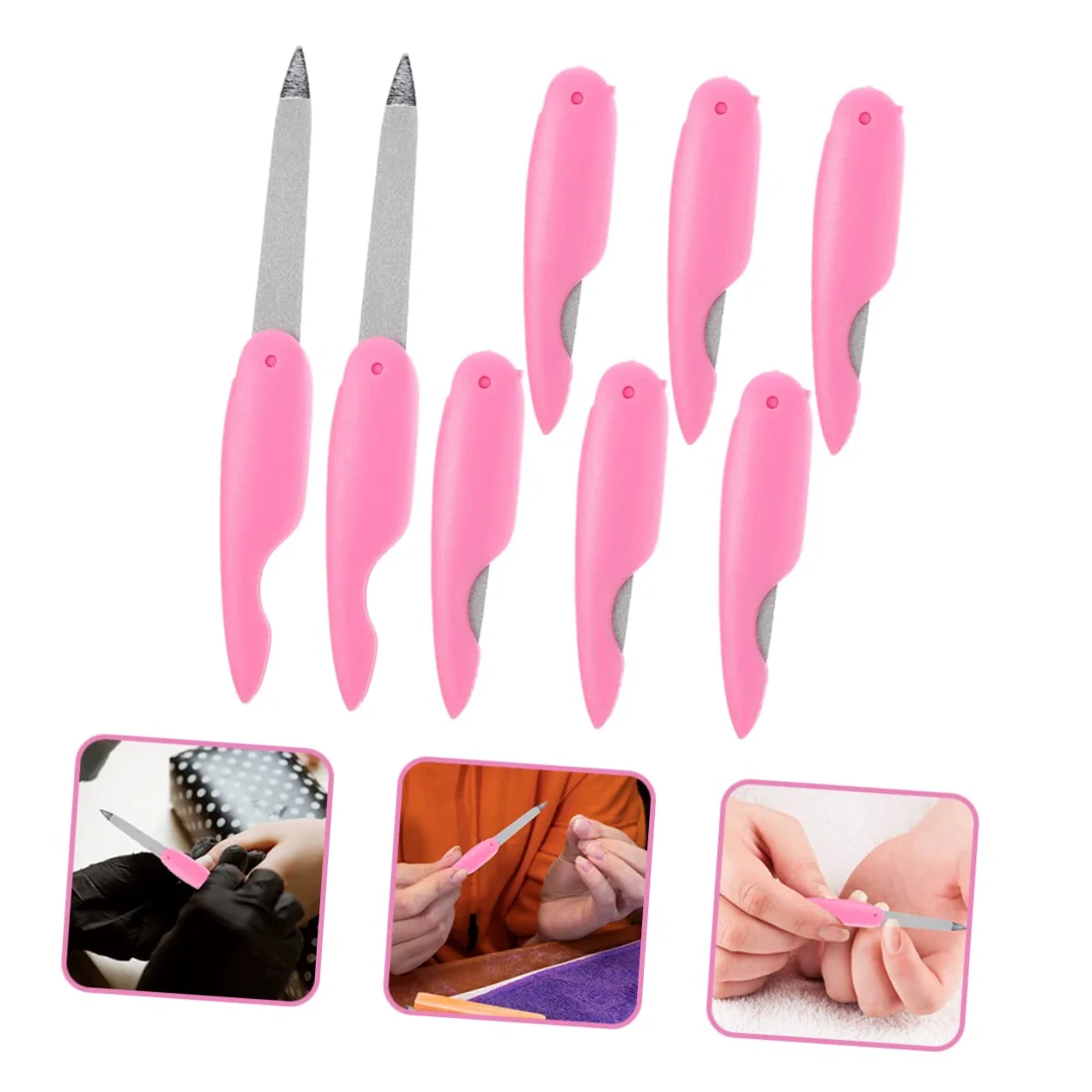 Healvian 5 Set Di Lime Per Unghie Pratiche Set Di Lime Per Unghie in Metallo Per Unghie Acriliche Da Viaggio 8 Pezzi*5