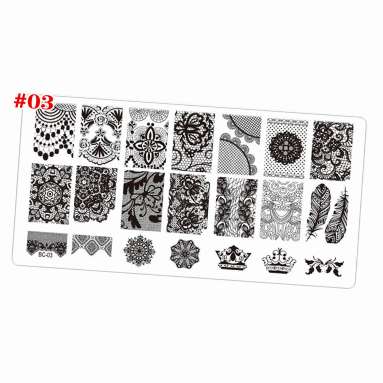 FRCOLOR 12pezzi Template Per Stamping Unghie Nail Art Design Elaborati Per Manicure e Pedicure Facile Usare Unghie