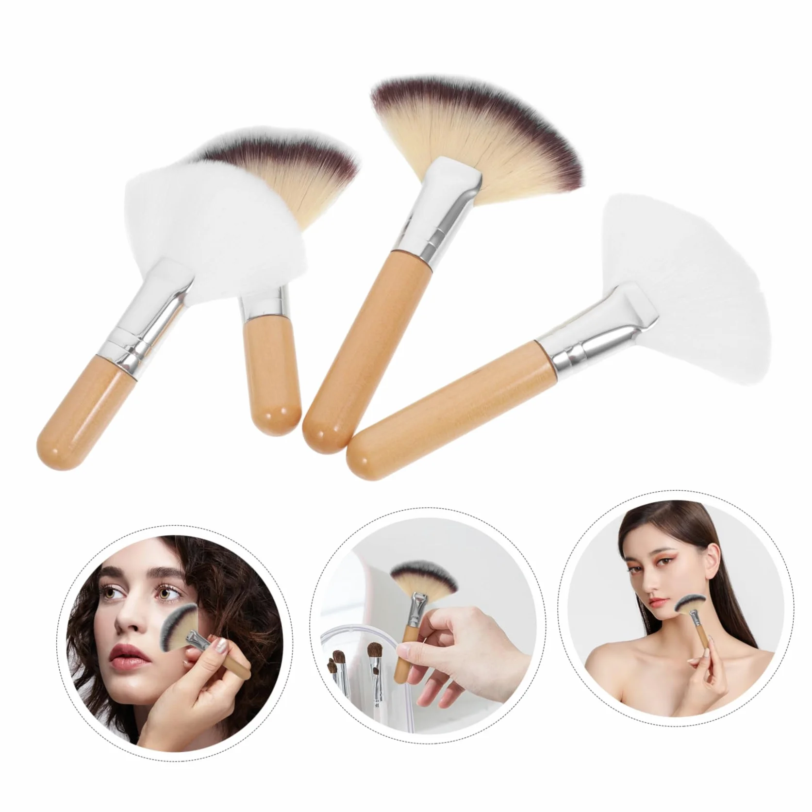 Didiseaon 12pezzi Spazzole Per Trucco Viso Spazzole Ventaglio Per Fondotinta Blush e Polvere Morbide e Professionali Per Contouring e Illuminazione Strumenti Di Bellezza Per Applicazione
