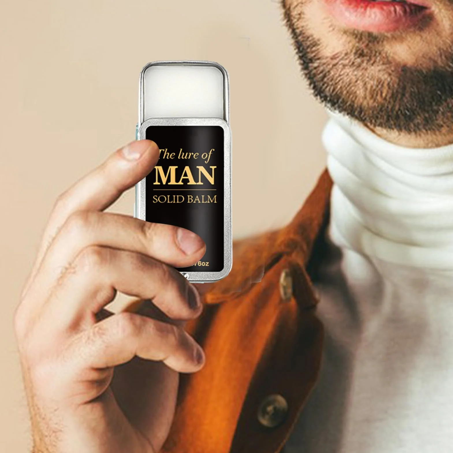 Profumo solido da uomo, elegante fragranza quotidiana bergamotto in scatola di ferro, profumo premuroso, fragranza e di lunga durata, balsamo aromatico per appuntamenti formali, lavoro