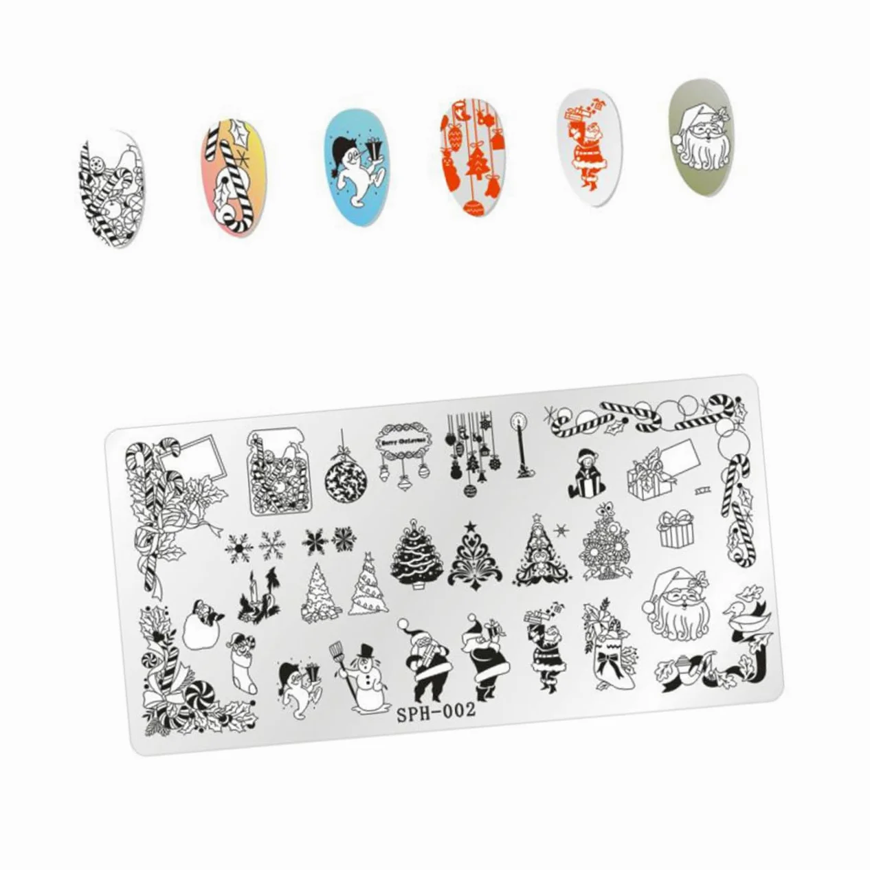 FRCOLOR 12 Pz Lamina Ungueale Natalizia Modello Di Stampaggio Di Immagini Per Unghie Modelli Di Stampaggio Piastre Per Unghie Per Nail Art Stampino Per Unghie Abito Giapponese Attrezzo