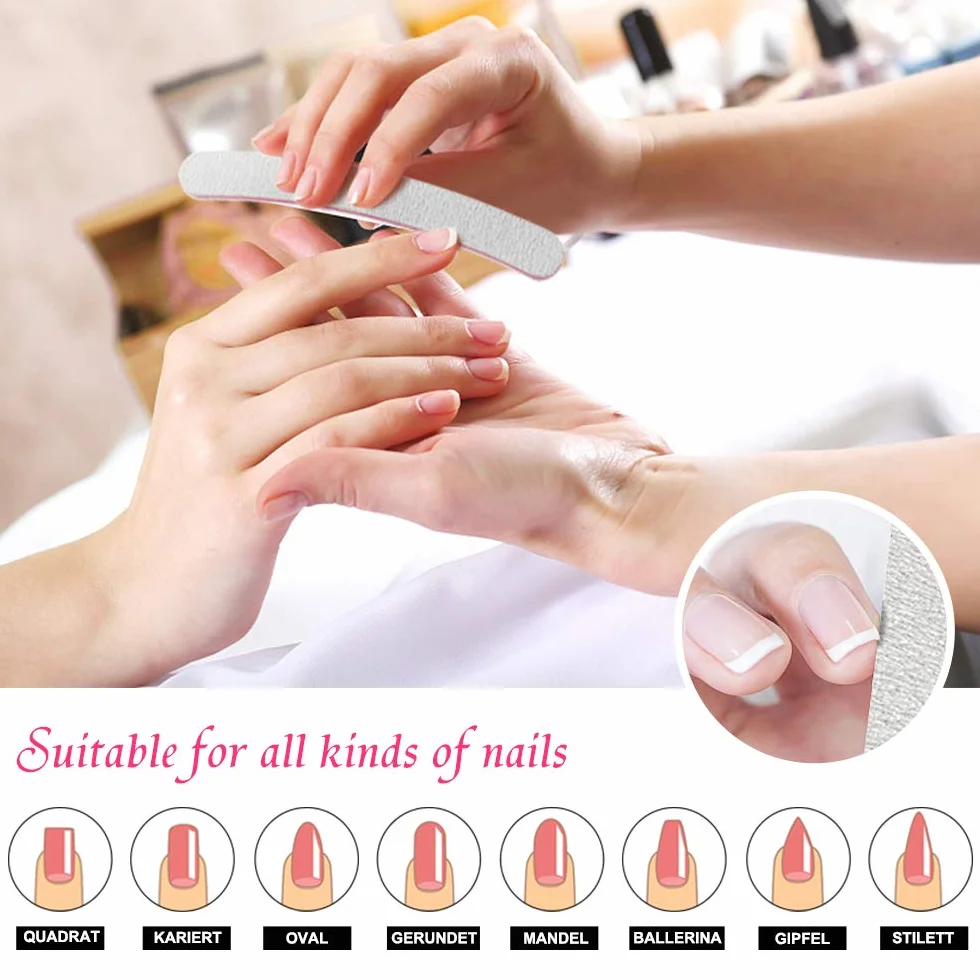 Forever Speed 50 lime per unghie professionali 100/180, lima per manicure a doppio lato, colore viola/bianco