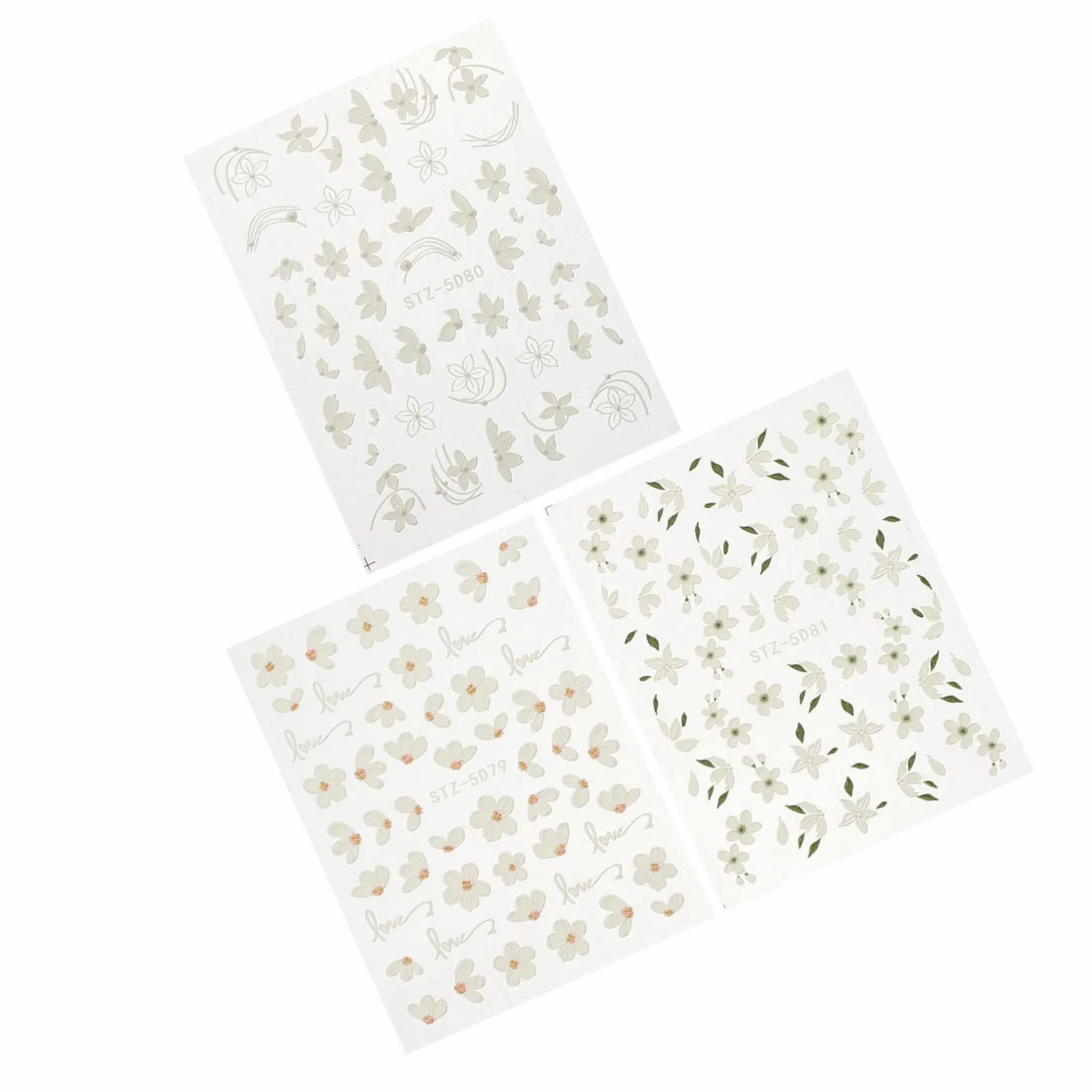 FOMIYES 5 Set Adesivi Unghie Fiori Stickers Decorativi Per Nail Art Facili Applicare Per Decorazioni E Professionali 3 Fogli*5