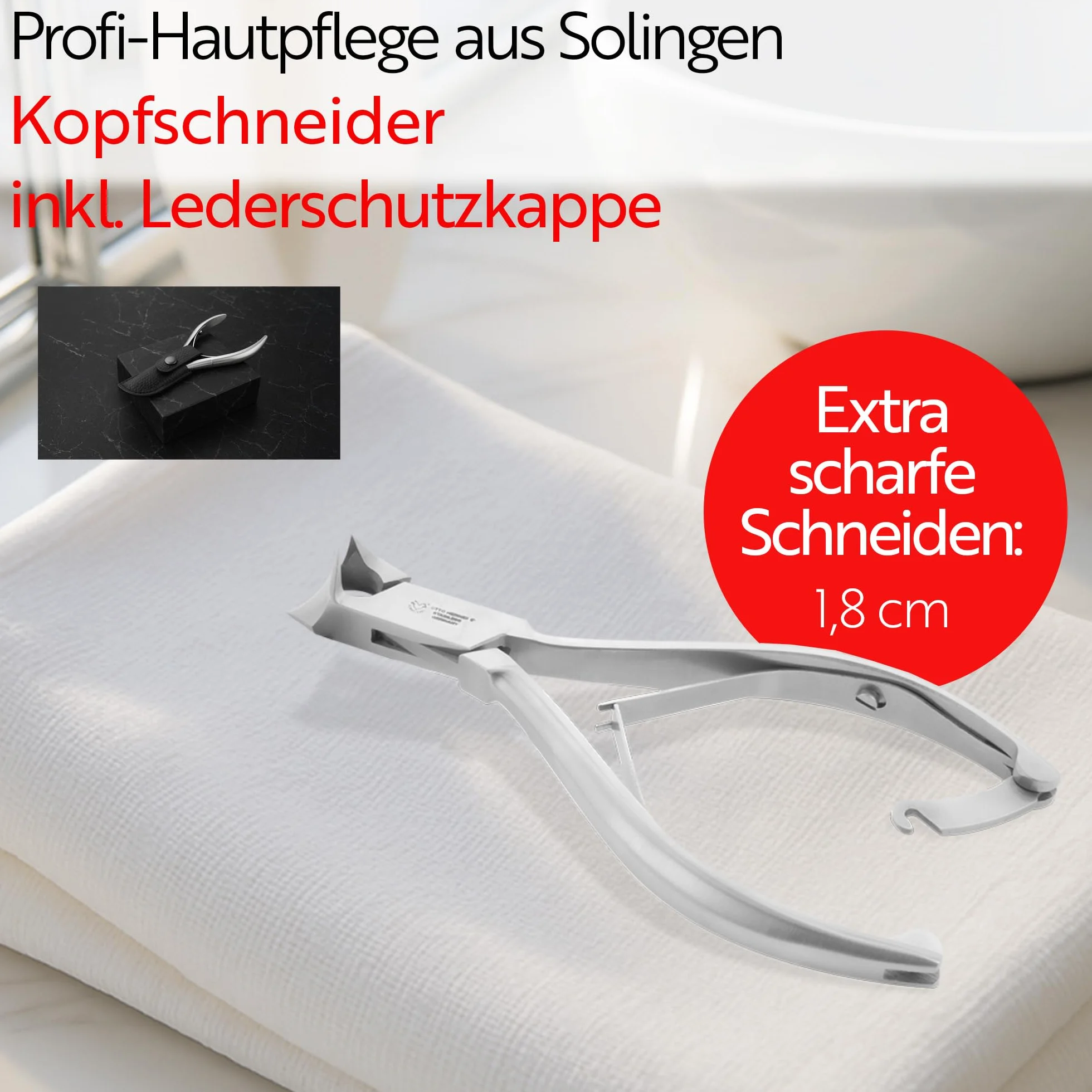 OTTO HERDER Tagliapesta per unghie in acciaio inox temprato 1,8 cm 14 cm Argento