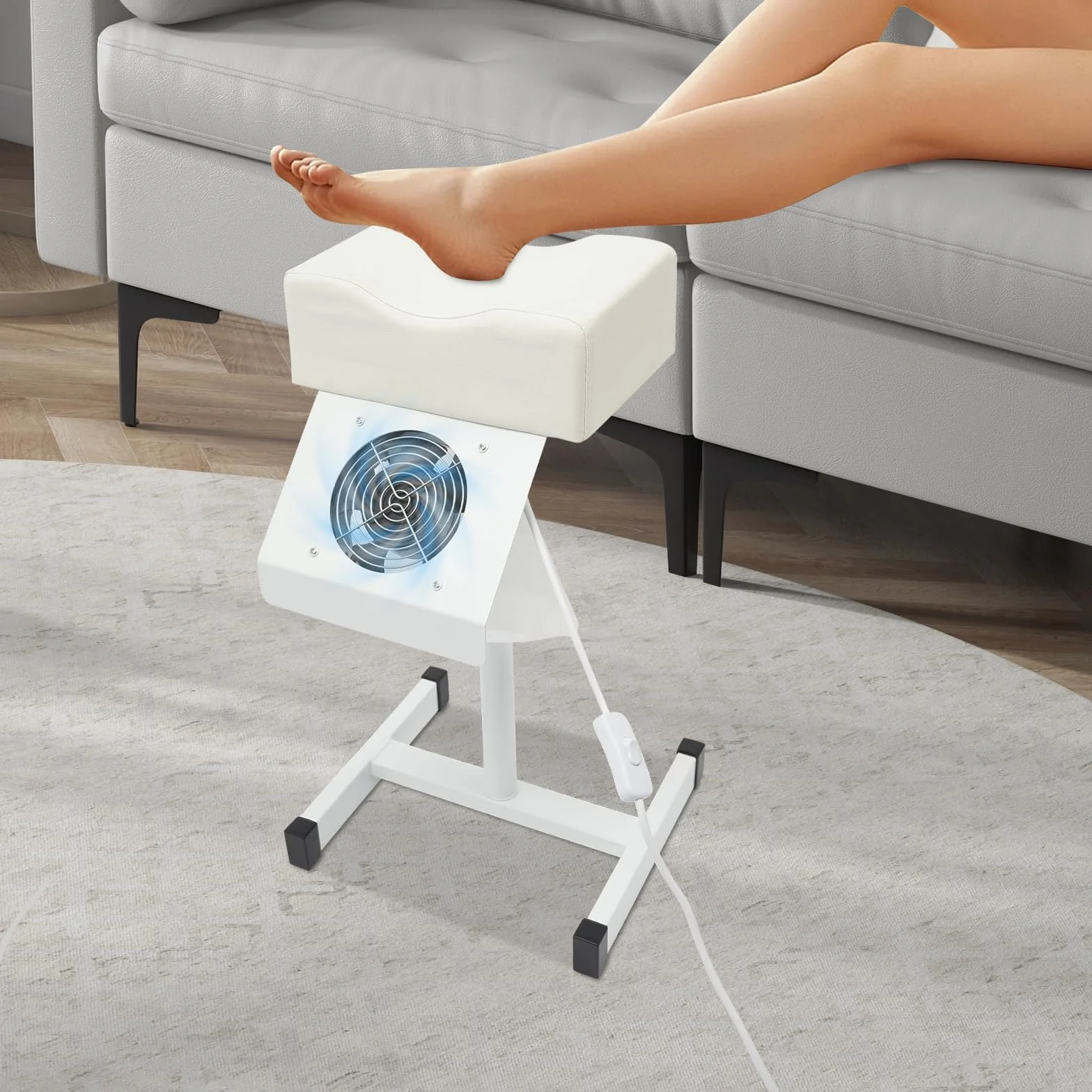 Sgabello per pedicure, con aspirazione, altezza regolabile, poltrona per manicure, poltrona massaggiante spa per piedi, poggiapiedi durante una pedicure, manicure o altri trattamenti piedi