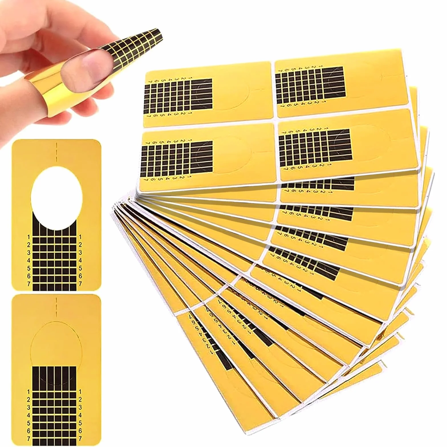 120 Pezzi Rotolo Cartine Oro Extension model Cartine Allungamento per Unghie Ricostruzione Fai da te Allungamento Unghie professional UV gel nail