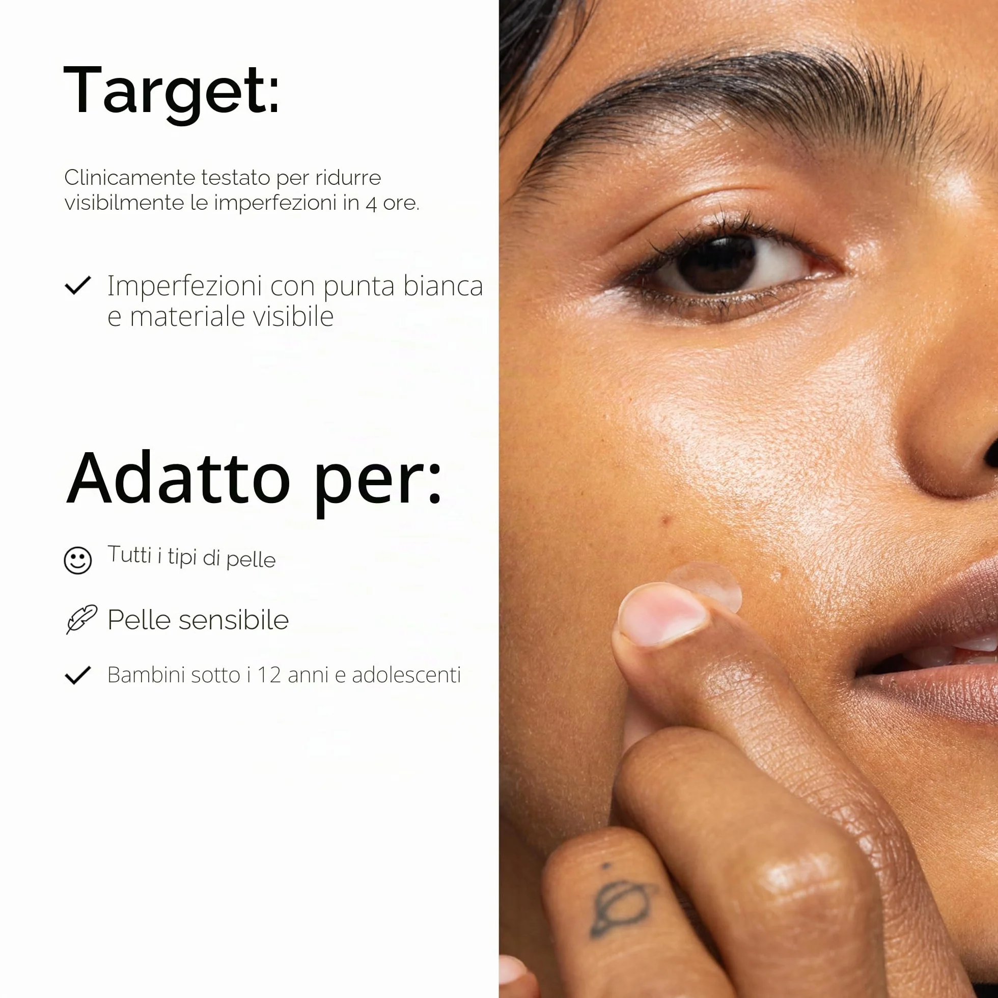 The INKEY List, cerotti idrocolloidali invisibili per brufoli, antimacchia, contengono acido salicilico, anti acne diurni e notturni, vegani e non testati su animali, adatti a tutti i tipi di pelle