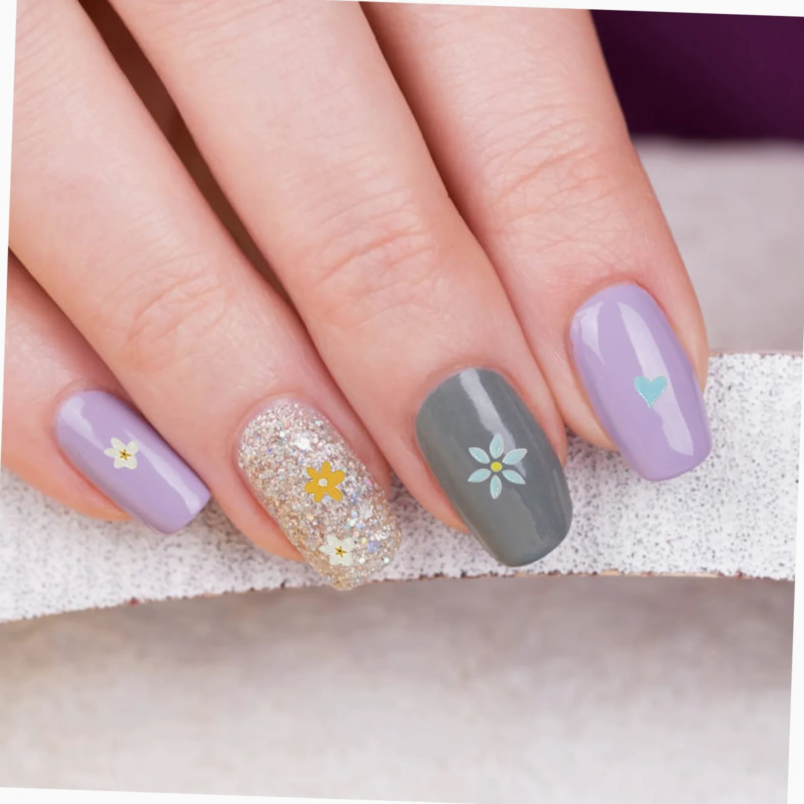 PACKOVE 12pezzi Nail Art Stickers Con Motivi Floreali Adesivi Decorativi Per Unghie Rilievo Perfetti Per Manicure e Occasioni Speciali