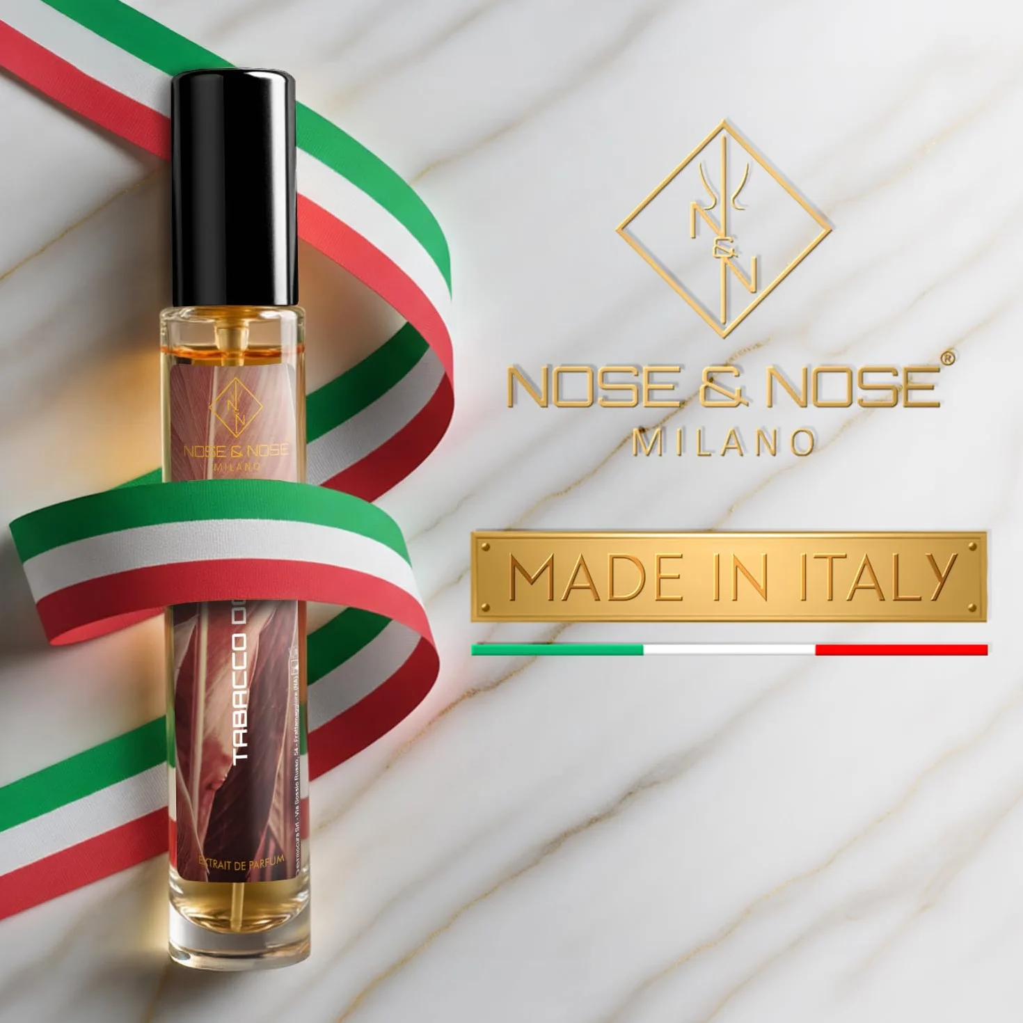 NOSE & NOSE MILANO Tabacco Dolce Profumo Unisex Extrait de Parfum Equivalente e Ispirato Tobacco Vanille - Profumo di Lunga Durata e persistente, Fragranza Intensa con 30% di Essenza Pura 100 ml