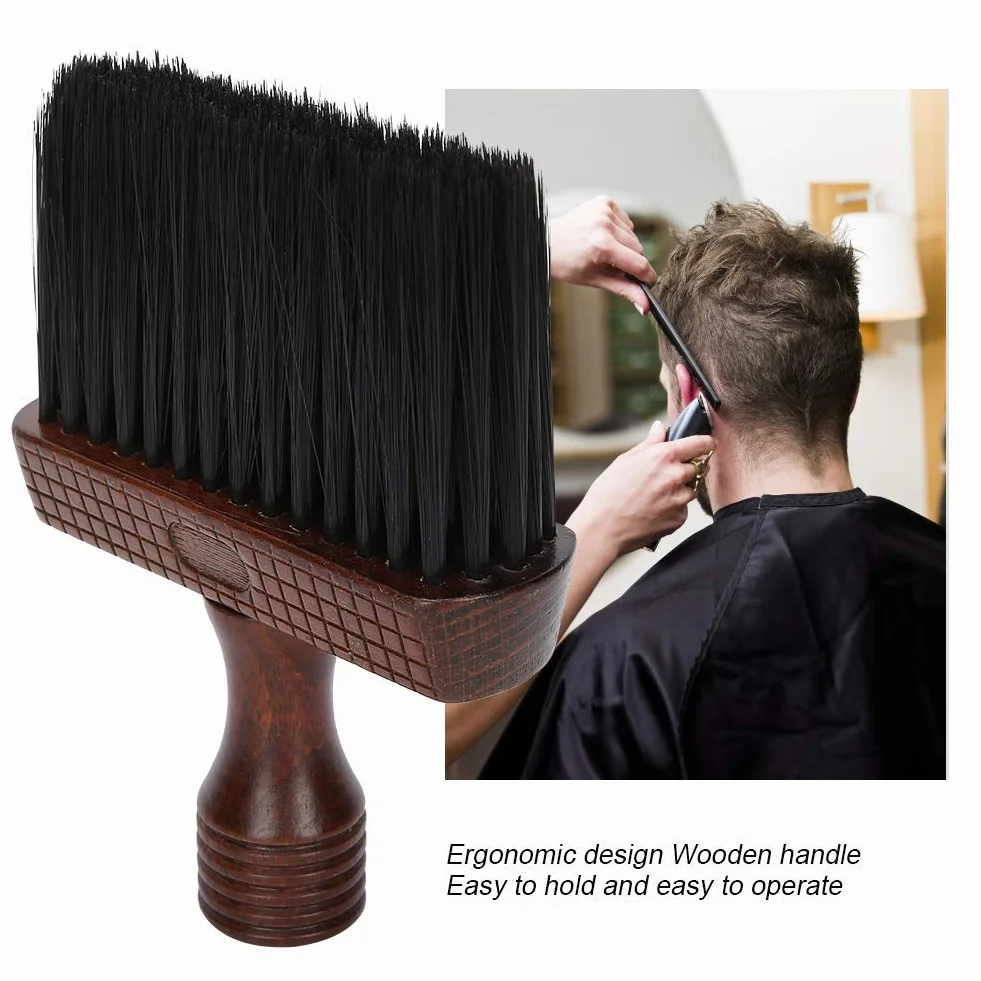 Spazzola per spolverare per collo con capelli rotti da barbiere, spazzola quadrata per taglio di capelli morbidi per barbieri che pulisce il viso per il collo