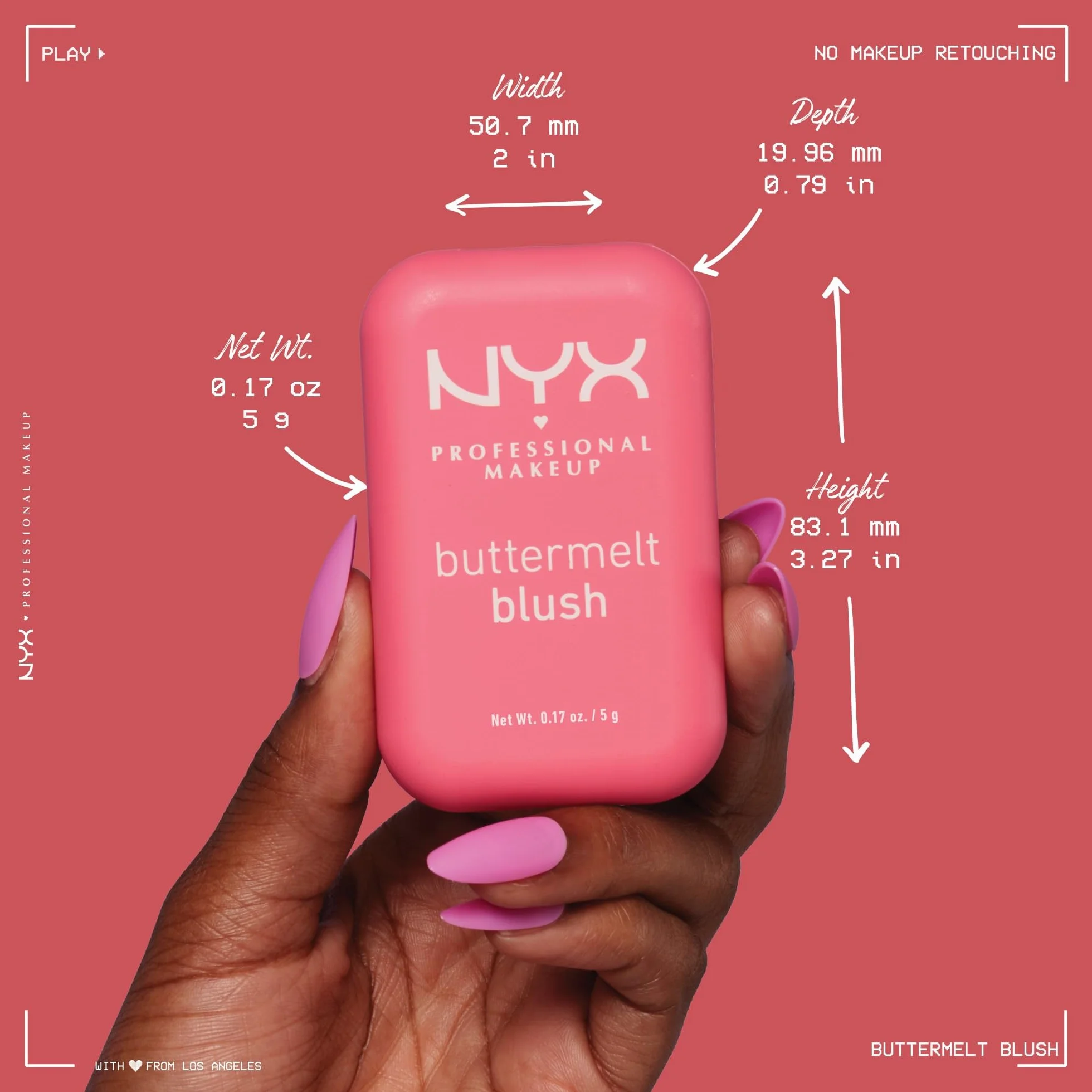 NYX Professional Makeup Blush in Polvere, Per un Look Fresco e Colorato, Arricchito con Burro di Mango, Mandorle e Karitè, Sfumabile, Buttermelt, Tonalità: Butta Together, 5 g