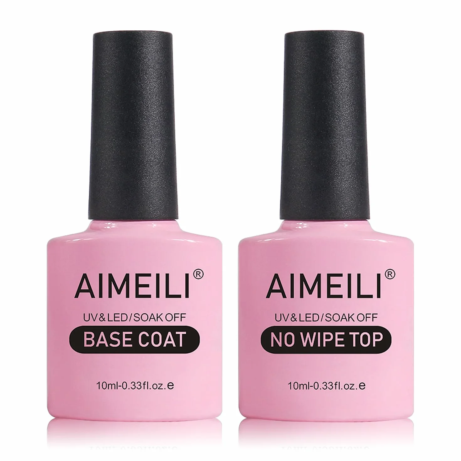 AIMEILI Base e Top Coat Semipermanente Smalto per Unghie in Gel UV LED Soak Off Kit Senza HEMA 10ml