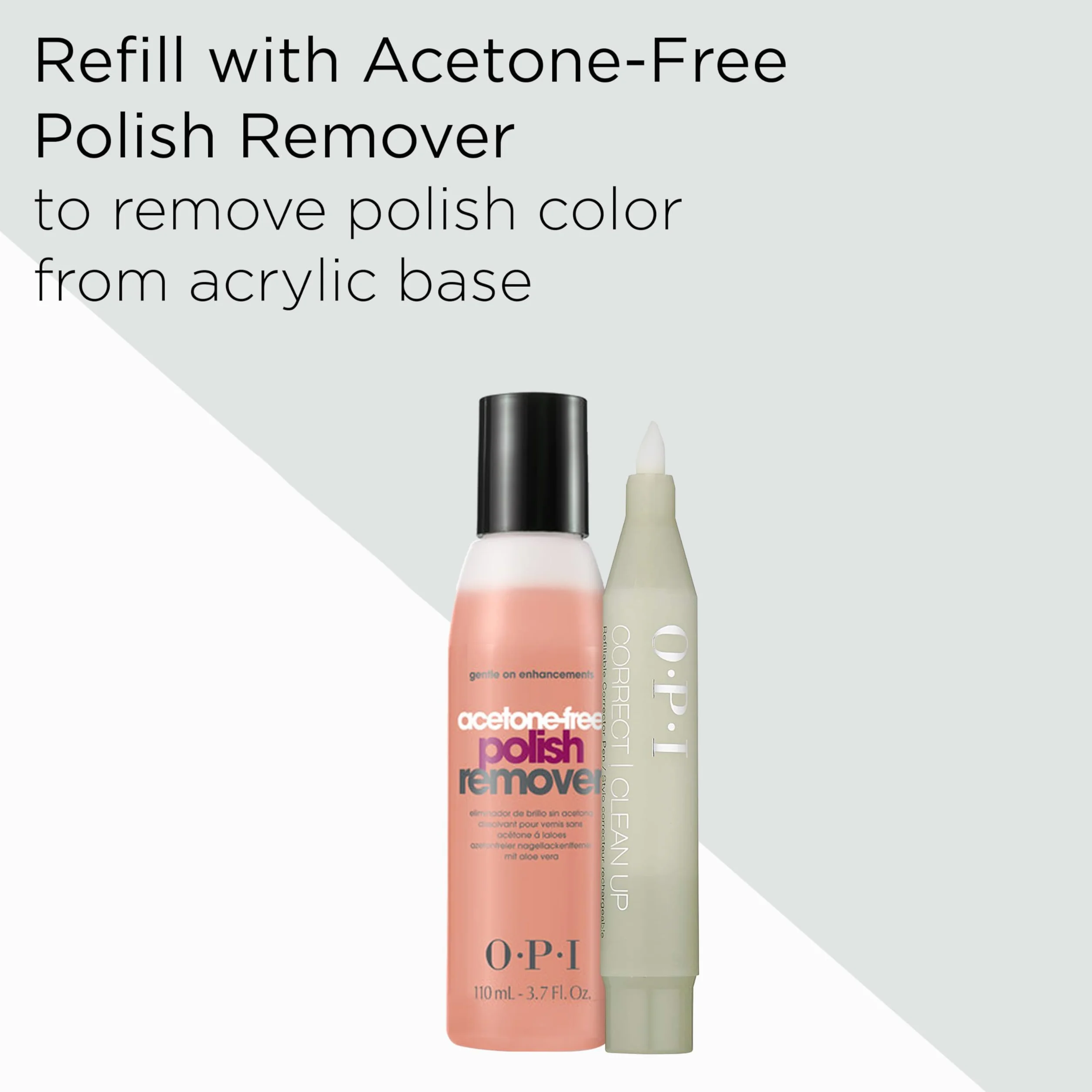OPI Correct & Clean Up Pen, Penna Correttore, Rimuove le Sbavature di Smalto, Ricaricabile, 4ml