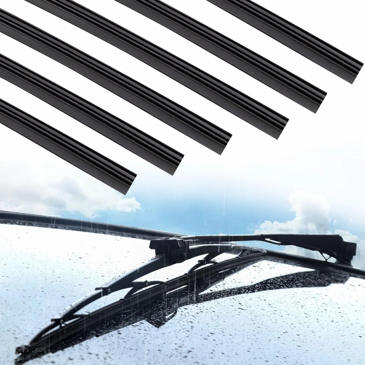Gomme per Tergicristalli Universali 800 mm, Al Metro, Compatibili con Tutti i Tergicristalli