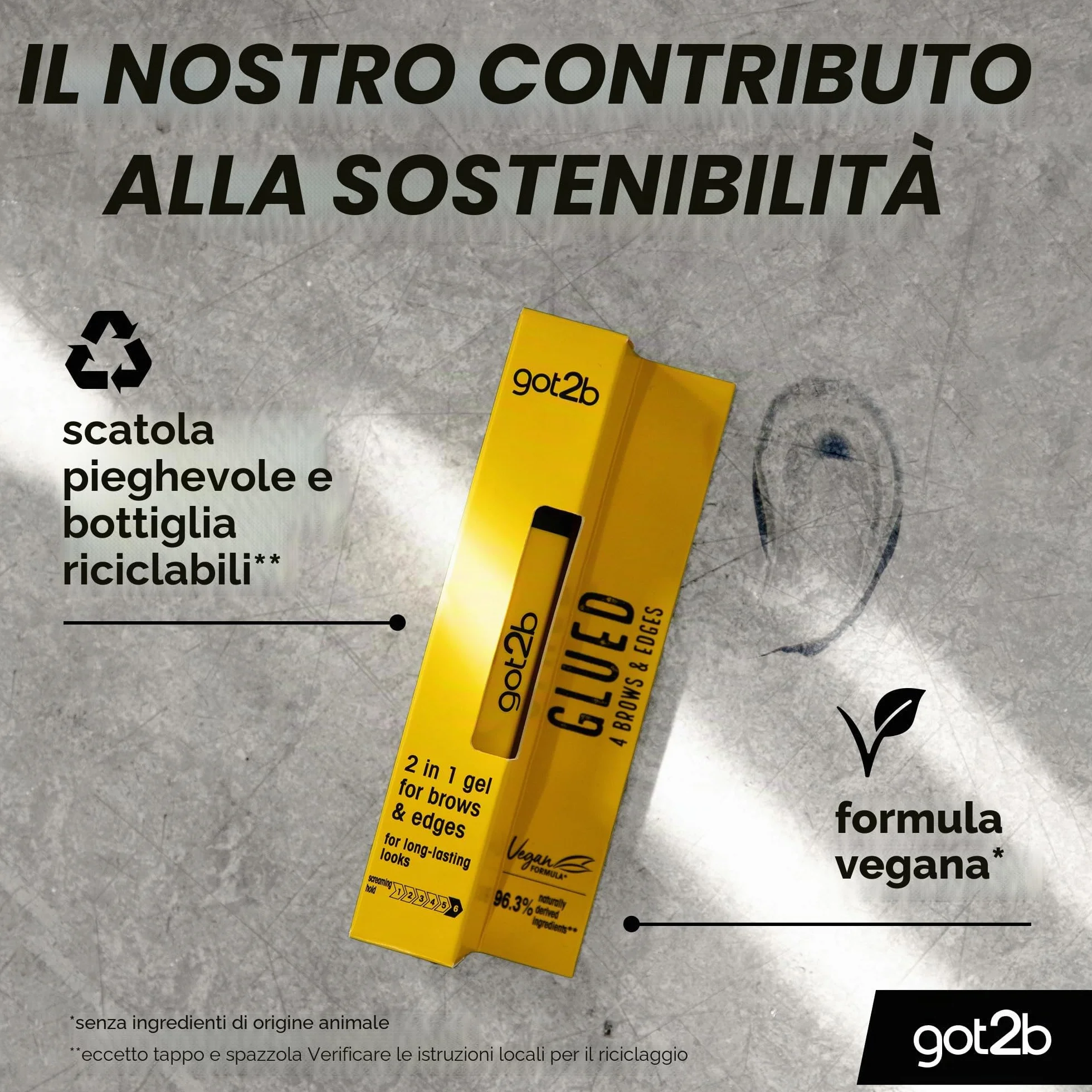 got2b Gel per sopracciglia 2 in 1 incollato per sopracciglia e bordi, tenuta 72 ore, senza residui bianchi o appiccicosità, vegano, senza silicone, senza alcool, 16 ml