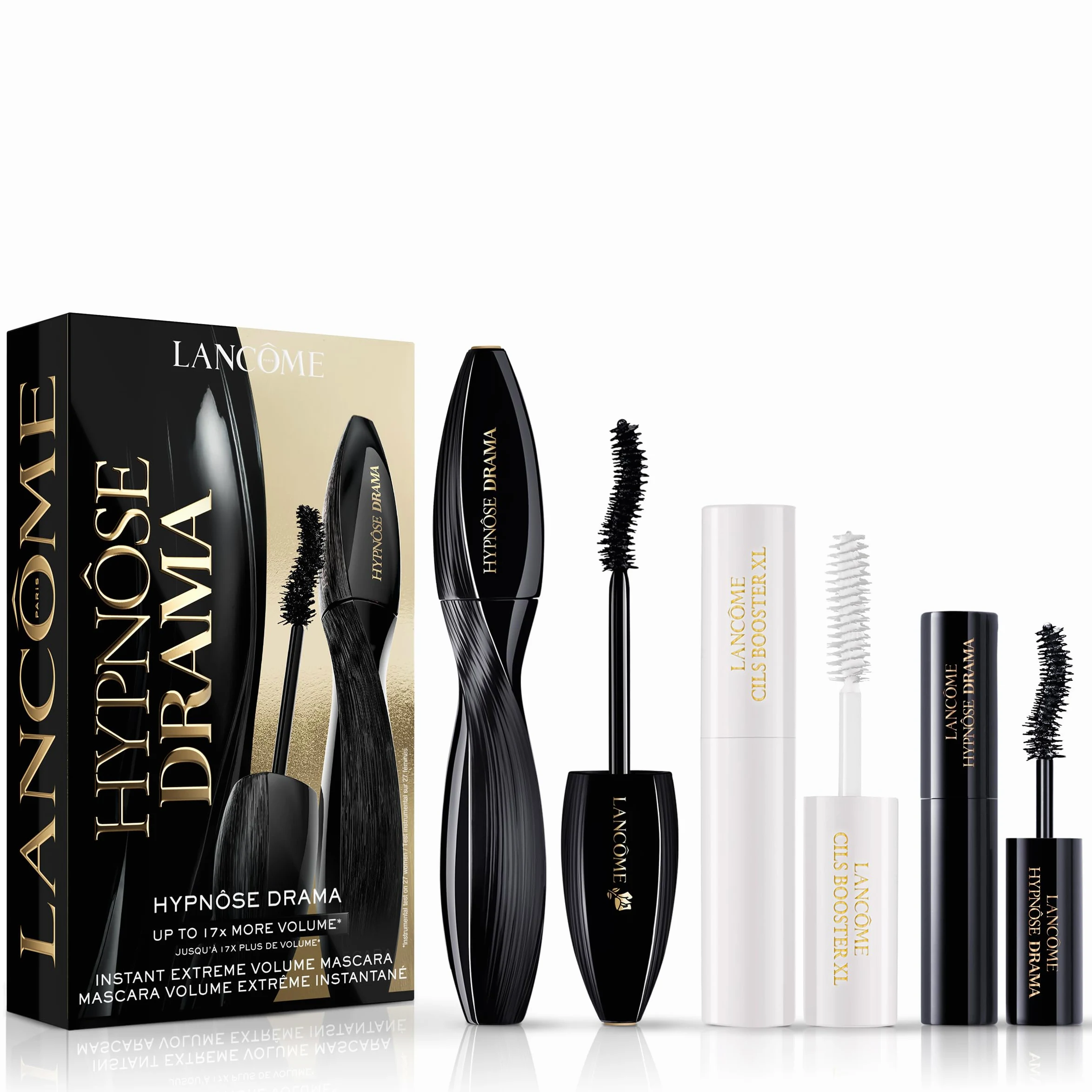 Lancôme Hypnôse Drama Mascara Set, Ultimate Volumising Eye Routine con olio di jojoba, include mascara full size, mascara formato da viaggio e mini Cils Booster XL Primer