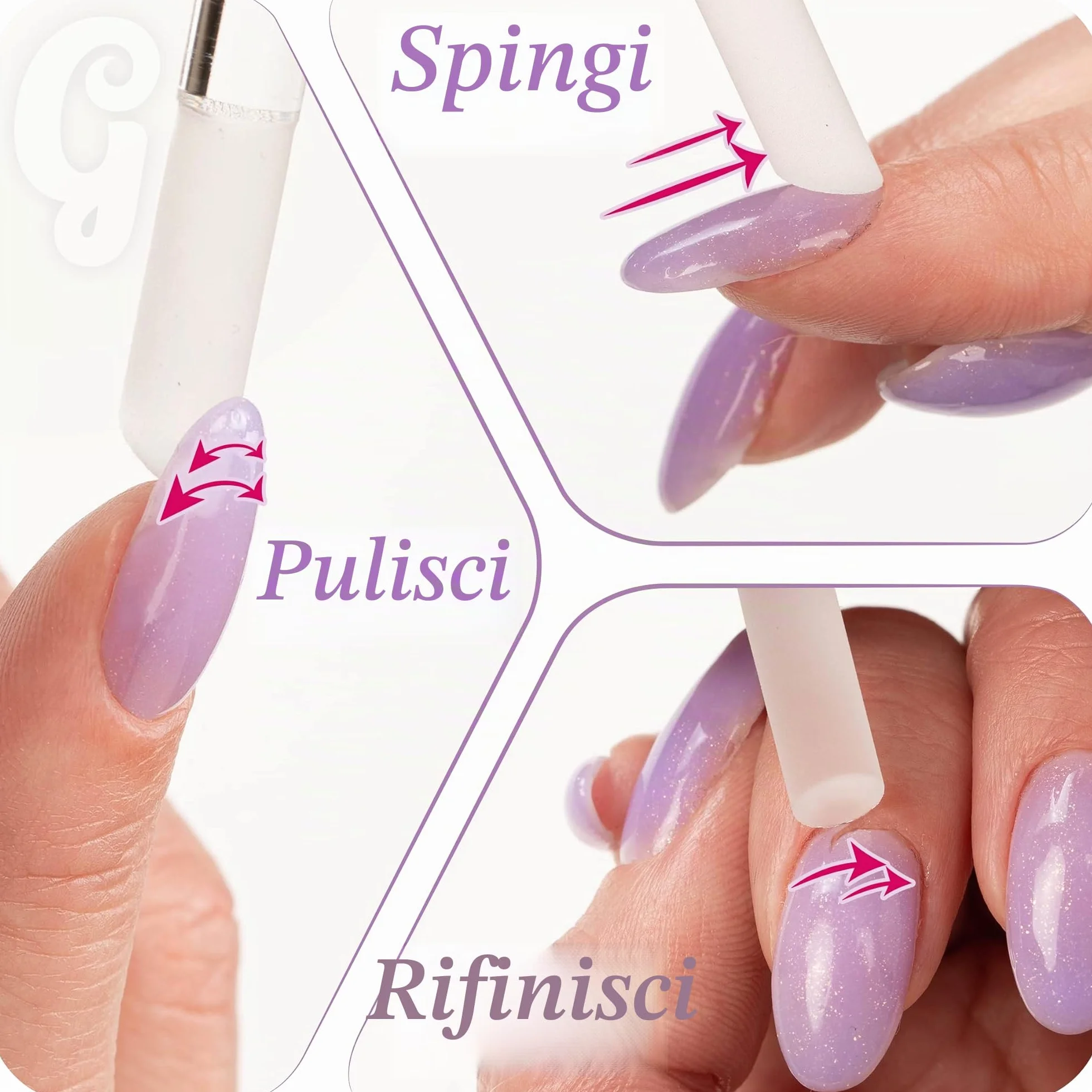 Lima in Vetro Spingi Cuticole - Bastoncino Manicure, Rimuovi Cuticole Professionale di Precisione, la Superficie Abrasiva Non si Consuma, Qualità Ceca, Gladzy
