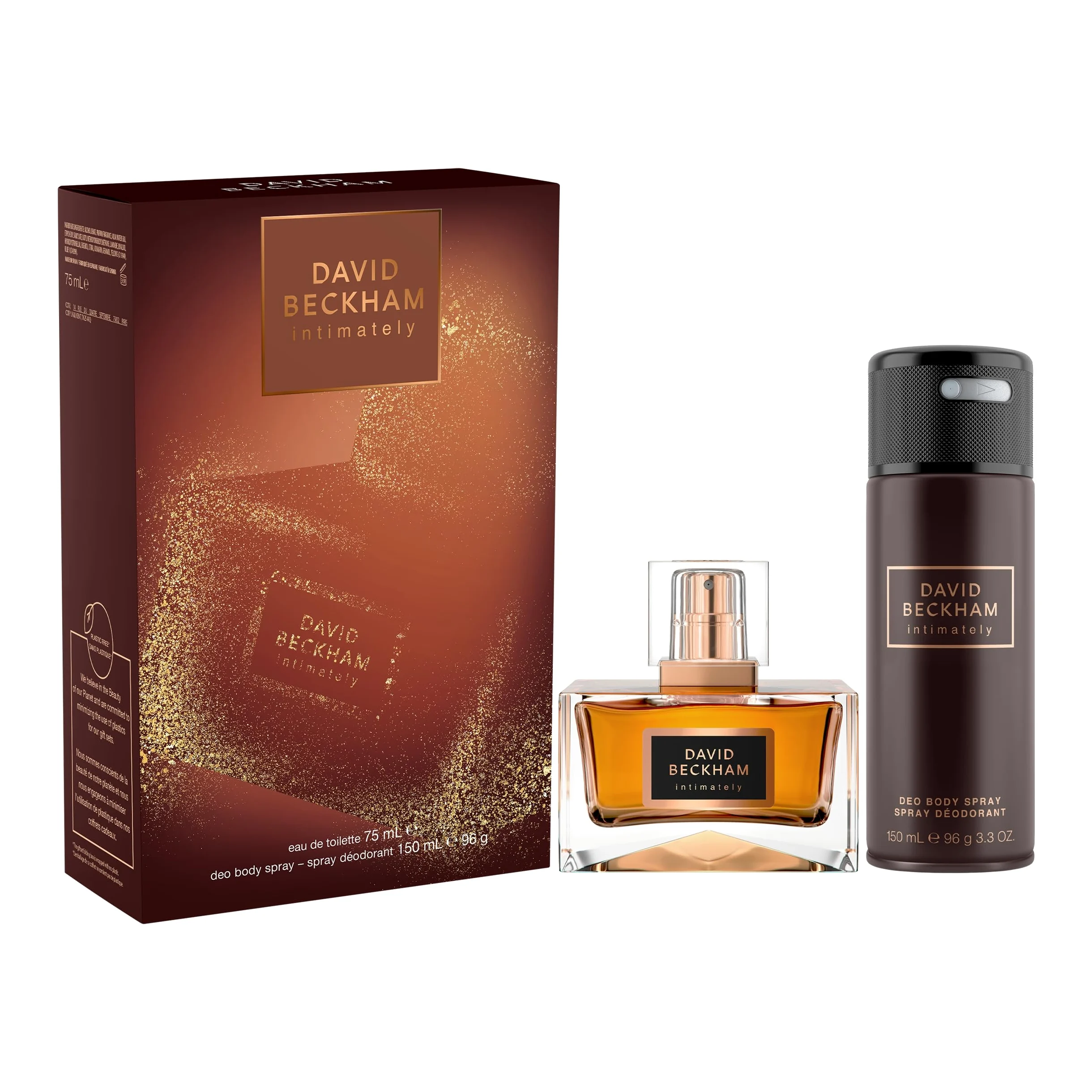 David Beckham Confezione Regalo Intimately, Eau de Toilette 30ml & Deodorante Spray 150ml, Fragranza Aromatica Ambrata per Lui