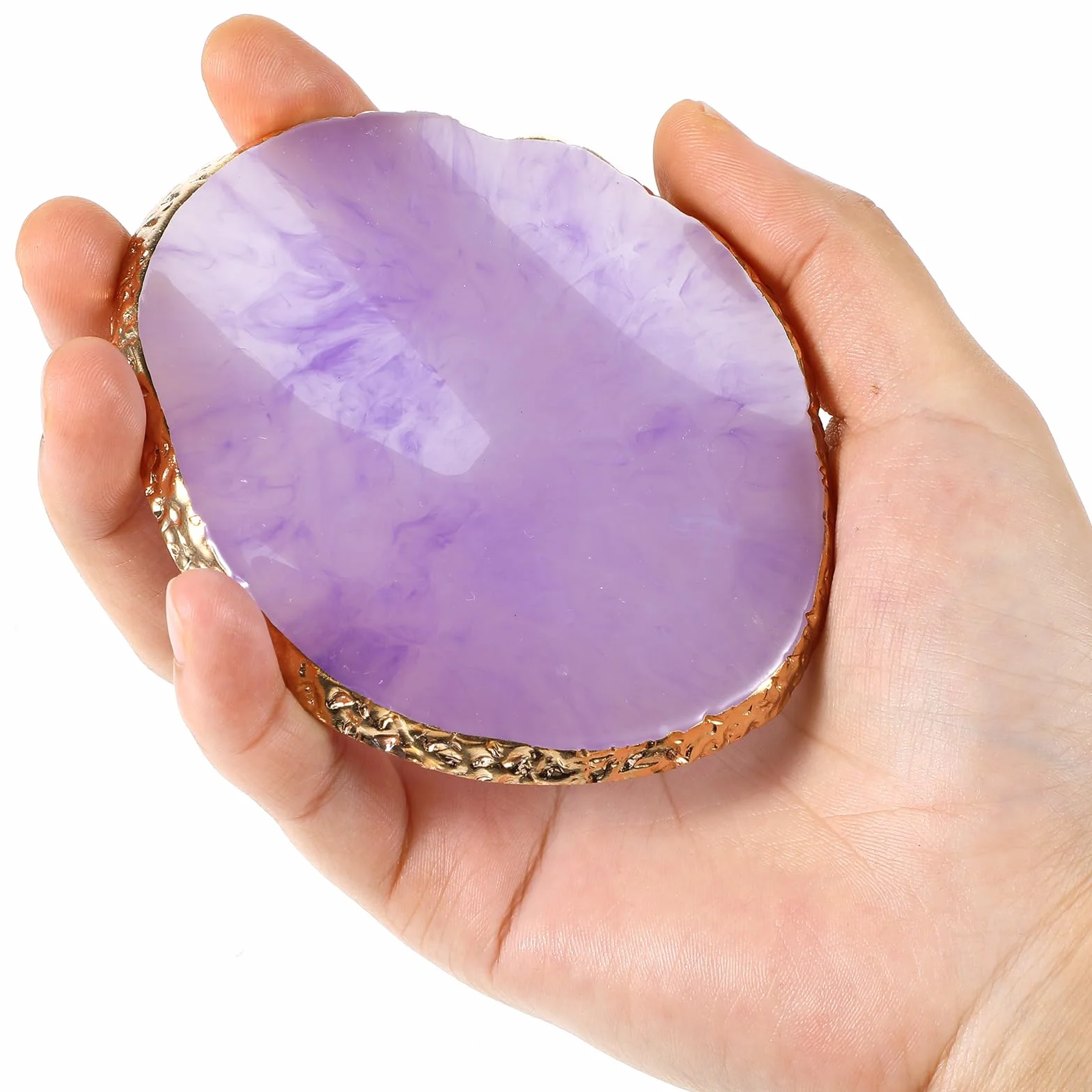 WLLHYF Tavolozza per nail art, in resina, per nail art, mista, irregolare, piastra per il trucco, per nail art, colore dipinto a mano (viola)