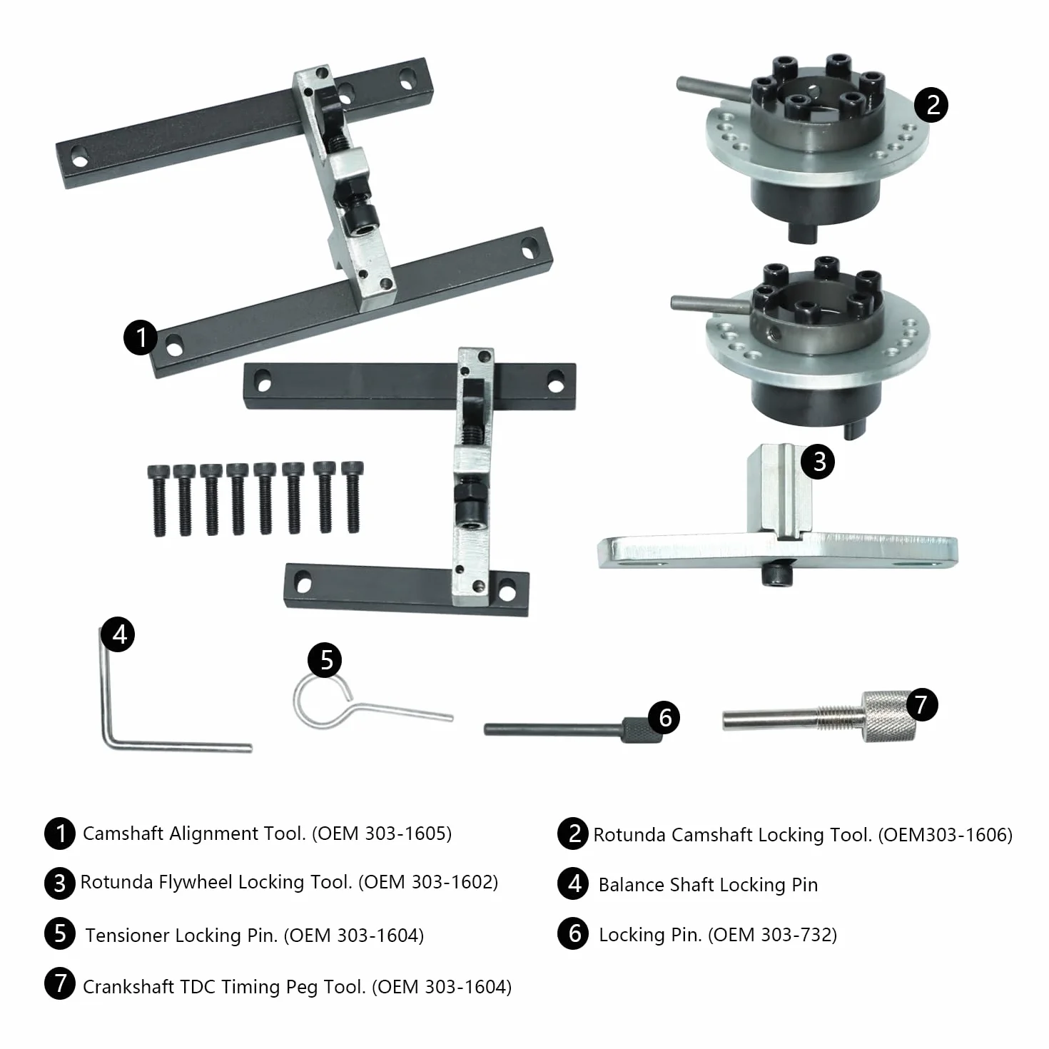 DPTOOL Strumenti per allineamento albero a camme, Kit messa in fase motore bloccaggio per Ford 1.0 ECOBOOST SCTi