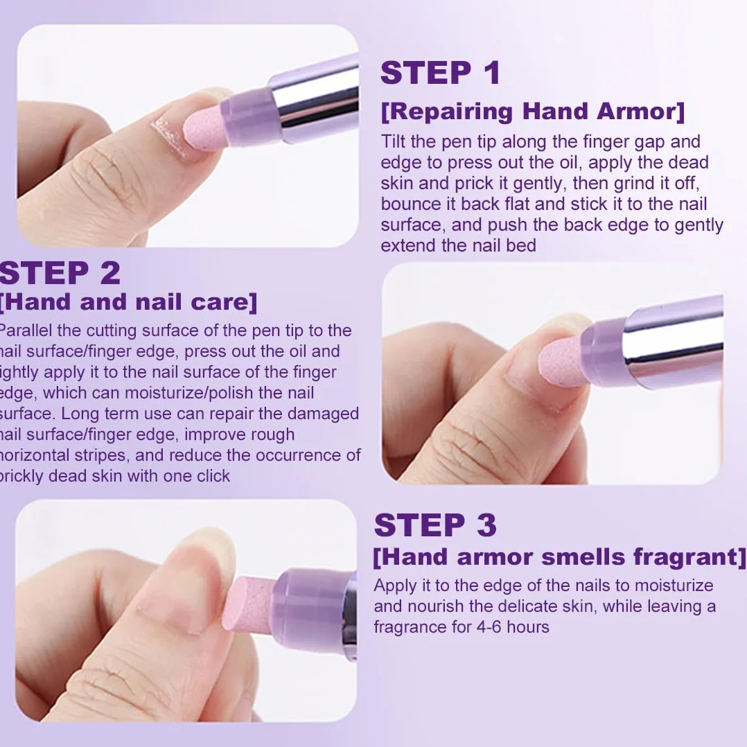 2 Pezzi Penna Olio per Cuticole Unghie, Strumento 3 in 1 per Rimuovere, Idratare e Rinforzare Cuticole, Ripara Unghie Secche e Screpolate, Per una Cura Completa delle Unghie