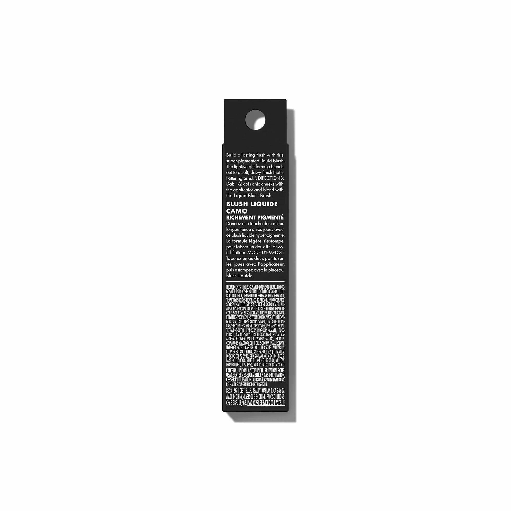 e.l.f. Camo Liquid Blush, blush liquido a lunga tenuta altamente pigmentato, crea un finish delicato effetto umido, prodotto vegano e non testato sugli animali, Dusty Rosé