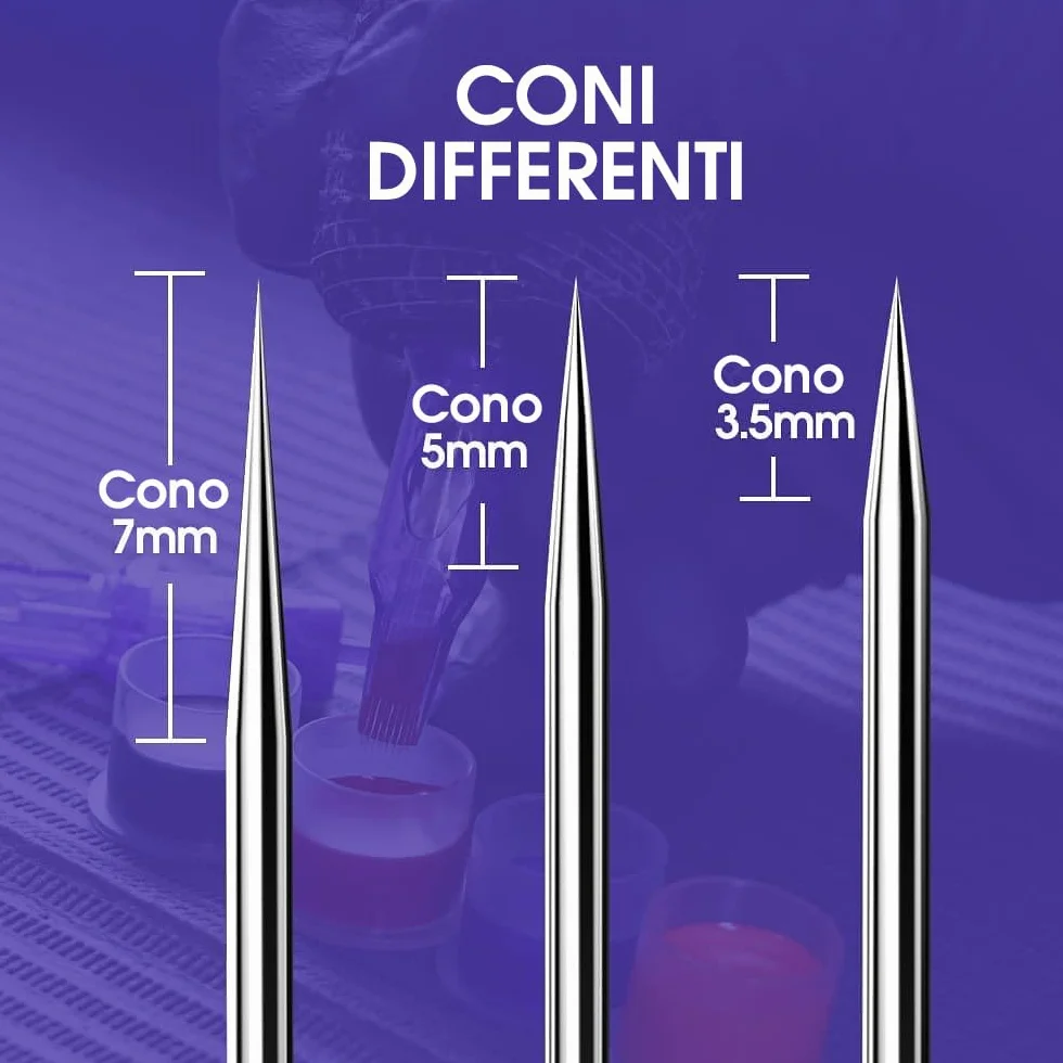 Mast Pro Aghi per Tatuaggi Professionale 20pezzi #08 0.25 0803RL Standard Round Liner Microblading Tattoo Needle Cartridge per Macchinetta Tatuaggi