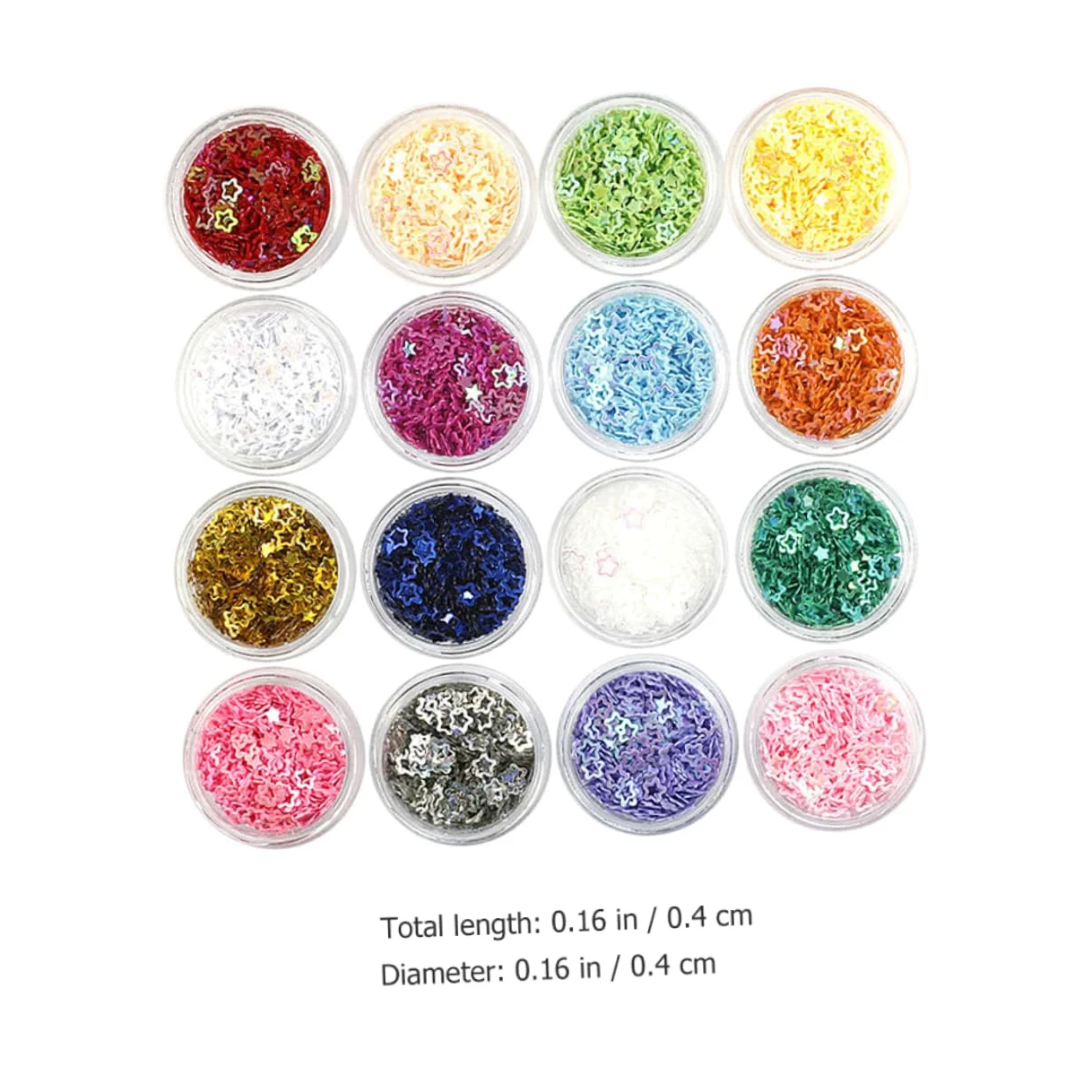 Healeved 32 Scatole glitter stella a cinque punte gel unghie primer unghie glitter per unghie glitter per il corpo glitter per il viso glitter per il trucco scintillio festivo paillettes