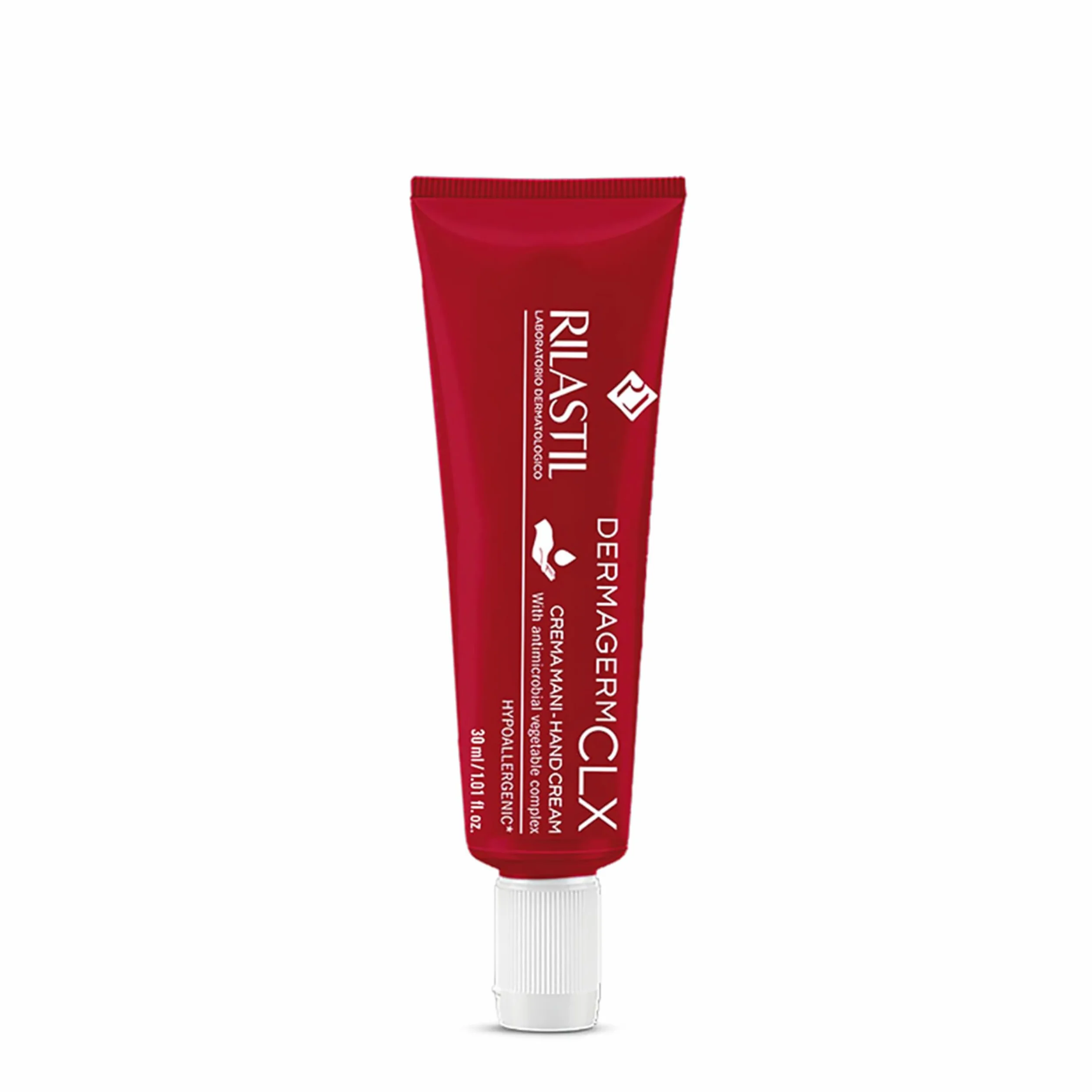 Rilastil Dermagerm CLX Crema Mani 2 in 1 Emolliente e Igenizzante, Nutriente e Protettiva, con Burro di Karità, per Pelle Sensibile, Molto Secche, 30ml