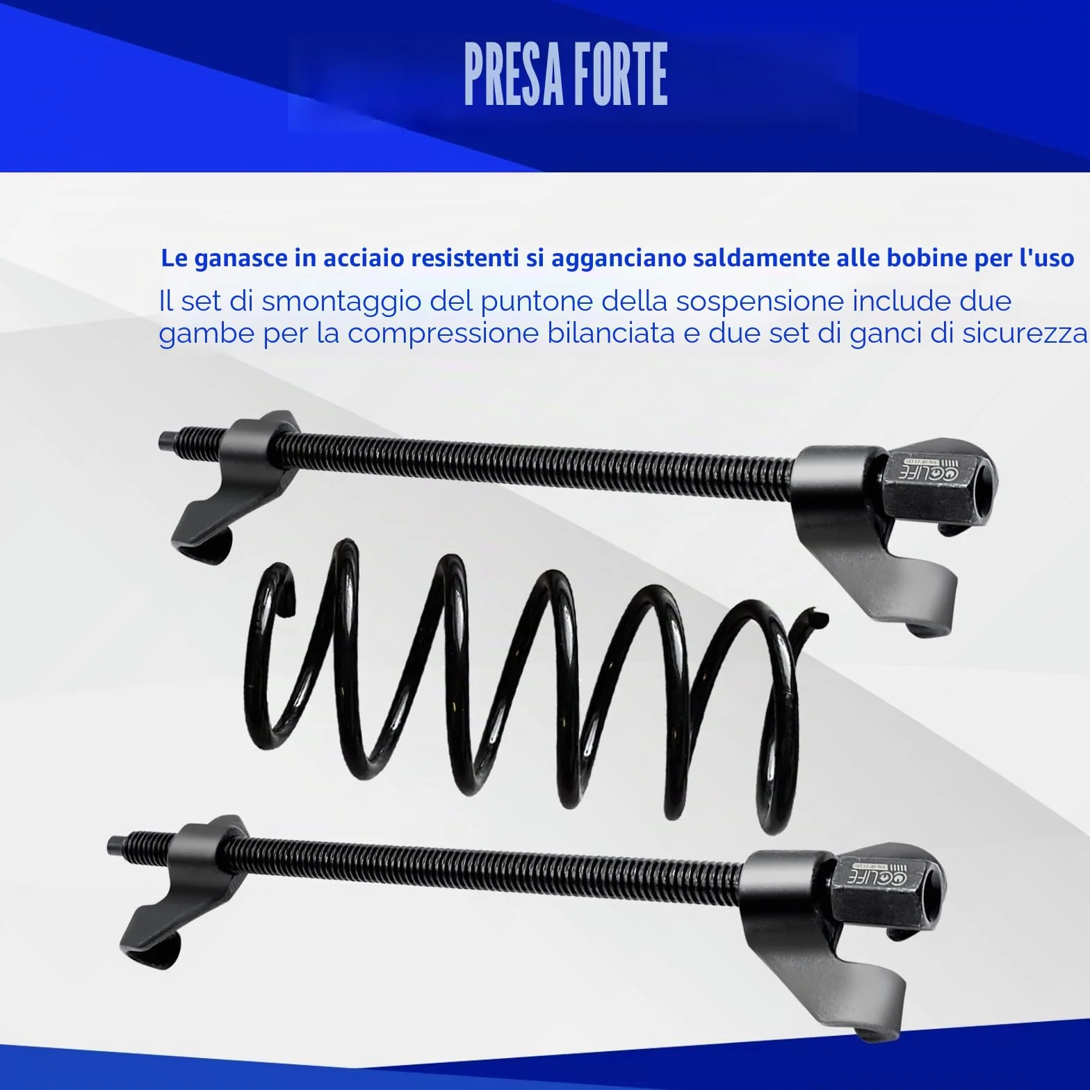 CCLIFE 2 Pezzi Compressore Molla Ammortizzatori per Auto Strumenti Estrattore Molle 370mm