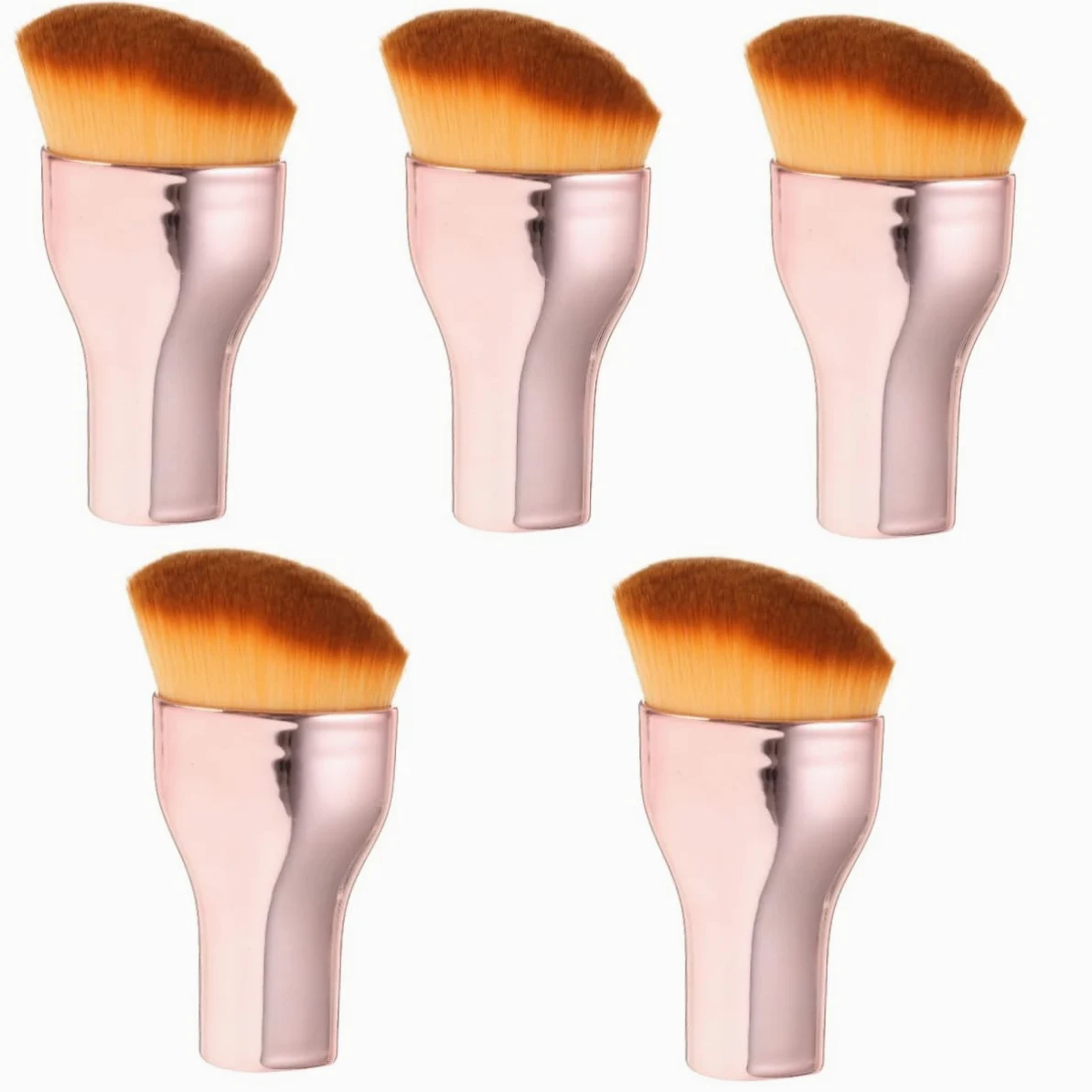 FOMIYES 5 Pezzi Pennello Per Il Trucco Piatto Pennello Per Fondotinta Liquido Da Donna Pennello Per Fondotinta Portatile Di Piccole Dimensioni E Facile Da Pulire