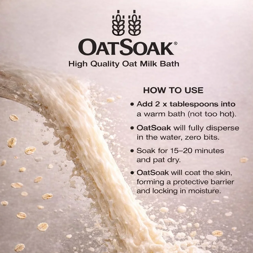 OatSoak - Avena colloidale da 100 g, sollievo dalla varicella, bagno lenitivo per prurito, psoriasi, eczema, varicella e scottature solari, cura della pelle naturale