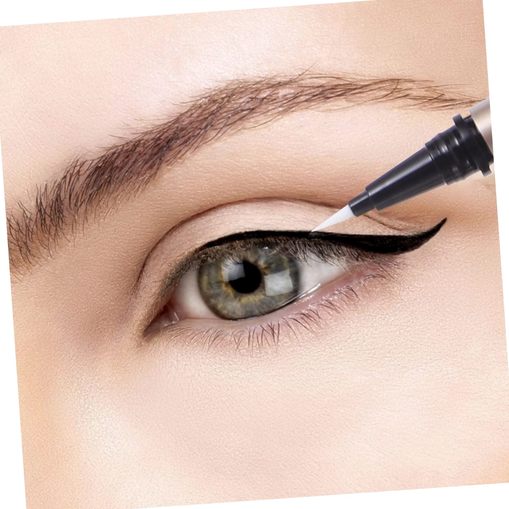 Eyeliner Pen Refillable 1ml in Plastica Oro, Set 5 Pezzi | Tubi Vuoti Ricaricabili, Formato Leggero e Portatile, per Mercati e Grossisti Cosmetici