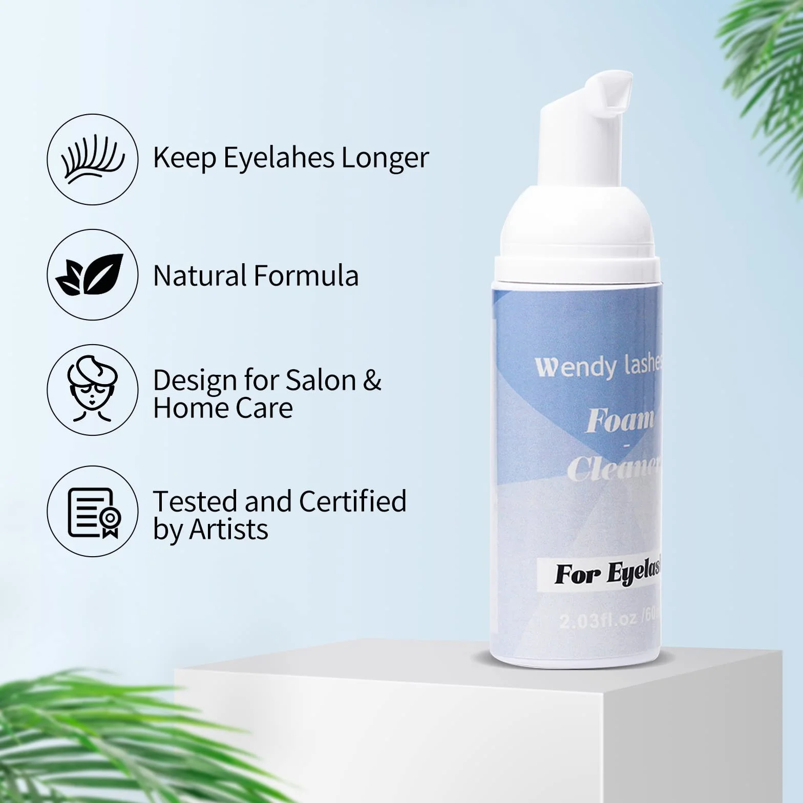 Shampoo per Ciglia per Extension Ciglia, 60ml Detergente per Ciglia Extension, Pulitore per Ciglia Pulitore di Schiuma Con Pennello Morbido (Lash Shampoo-60ml)