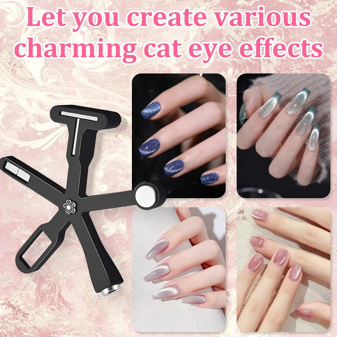 Nail Art Magnet, Penne Magnetiche per Unghie 3D Fai Da Te, Penne Magnetiche per Occhi di Gatto Multifunzione Aggiornate 6 in 1