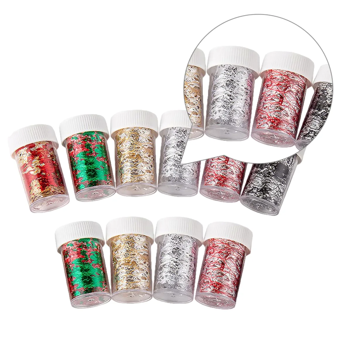 SHERCHPRY 3 Set Adesivi Per Unghie Decorazioni Mesh Per Nail Art Con Design Vari Colori Per Manicure Te Per Donne E Ragazze 10 Pezzi * 3
