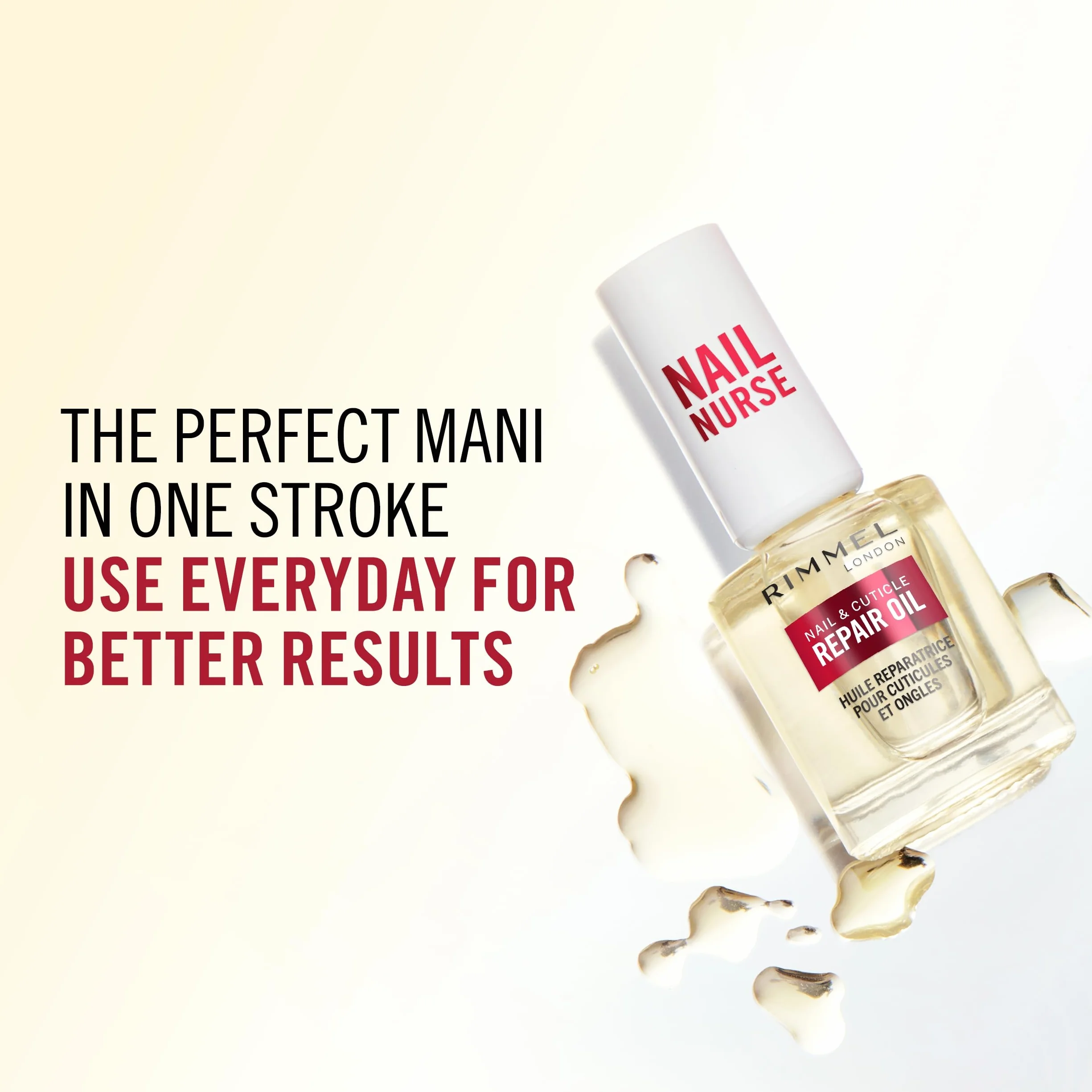 Rimmel London, Nail Care Cuticle Repair Oil, Olio Idratante riparatore per Unghie e Cuticole, Formula Vegana con Vitamina E, 8ml