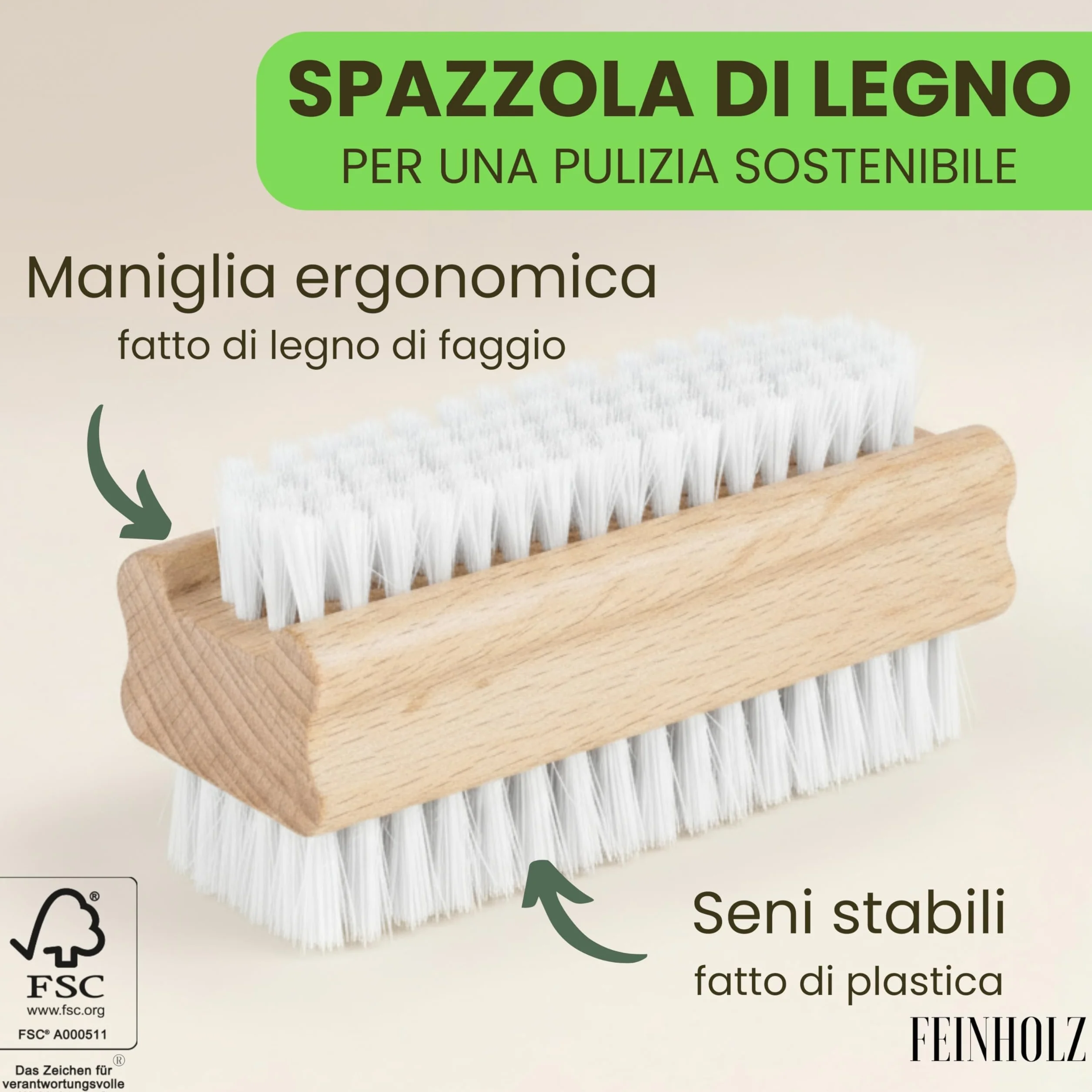 Spazzola per unghie mani 3 pezzi manicure bambini igiene