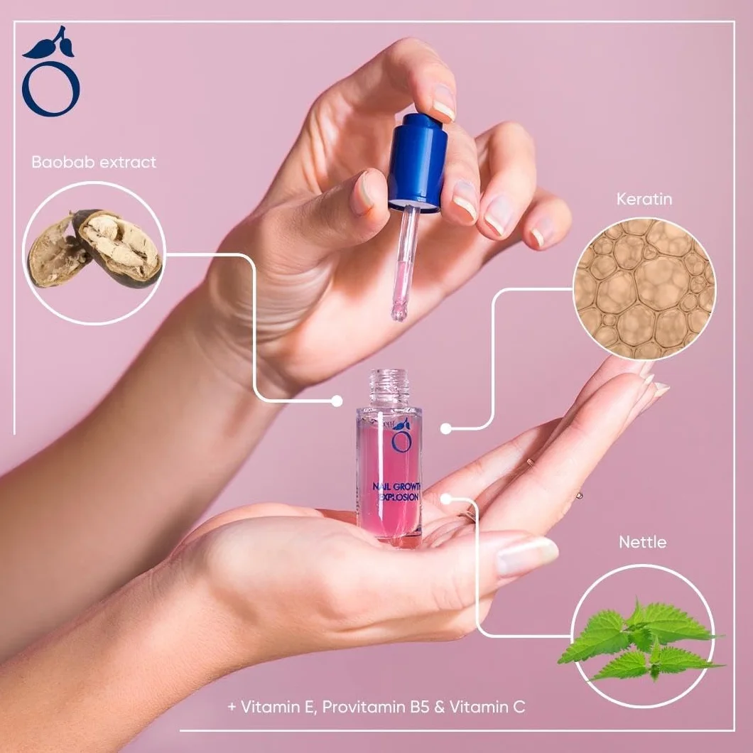 Herome Siero Unghie Crescita Esplosiva (7ml) - Siero Curativo Idratant per una Rapida Crescita, Ideale per Unghie Danneggiate con Silicio, Risultato: Unghie Lunghe e Forti