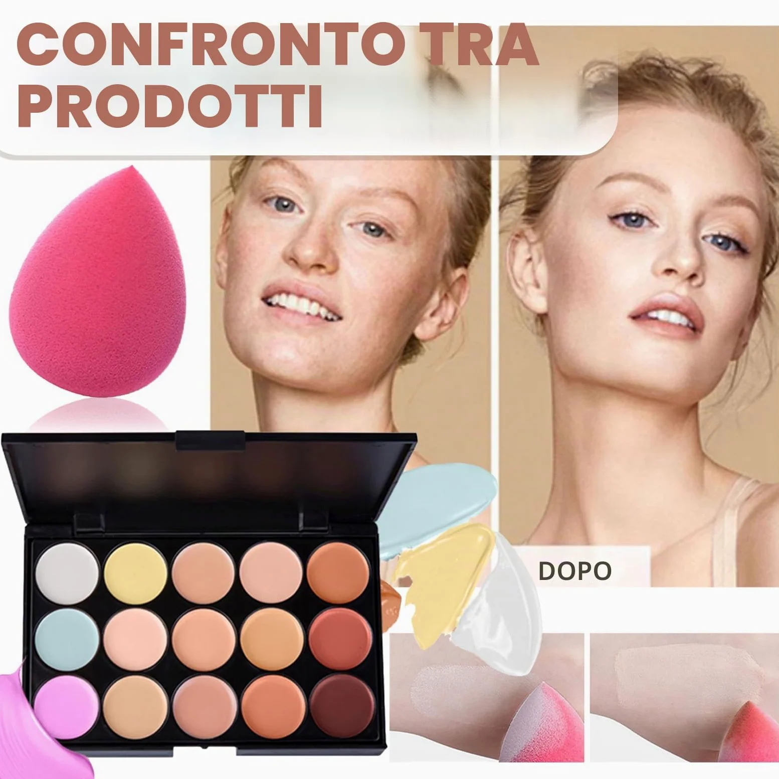 Set Trucchi Donna, Tutto in uno Set di Trucco, Include Portatile Travel Make Up Palette Ombretto Rossetti Correttore Eyeliner Mascara