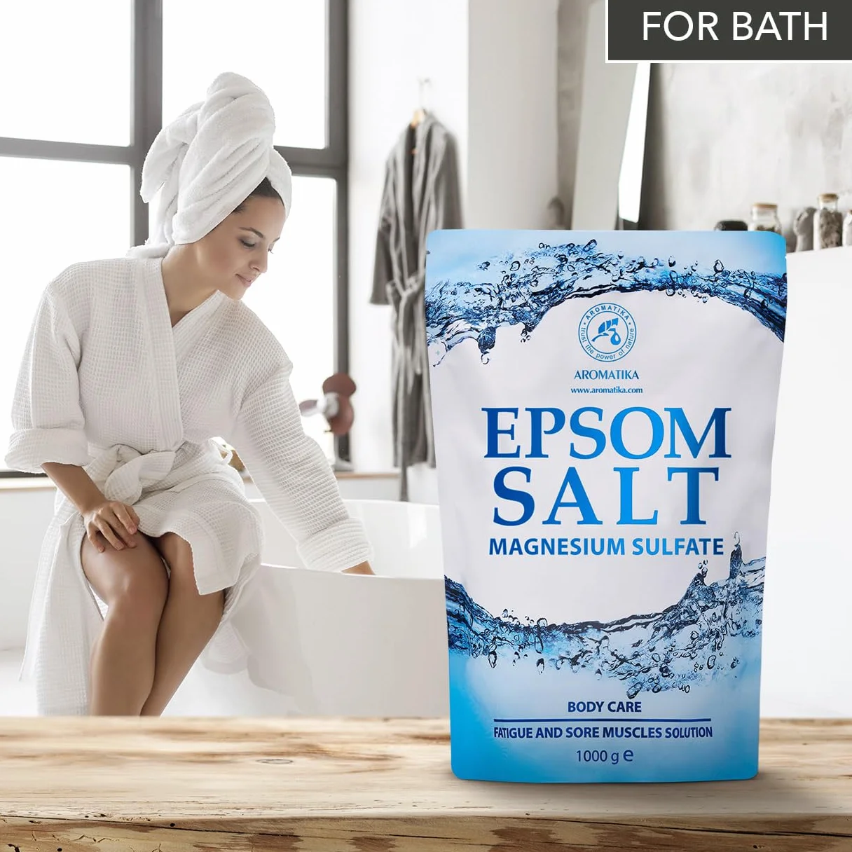 Sali da Bagno 3kg - Sali di Epsom 3000g - 100% Magnesio Naturale - Lenitivo e Allevia i Muscoli - Rilassamento e disintossicante - Cura del corpo - Miglior sonno - Pediluvio Massaggio