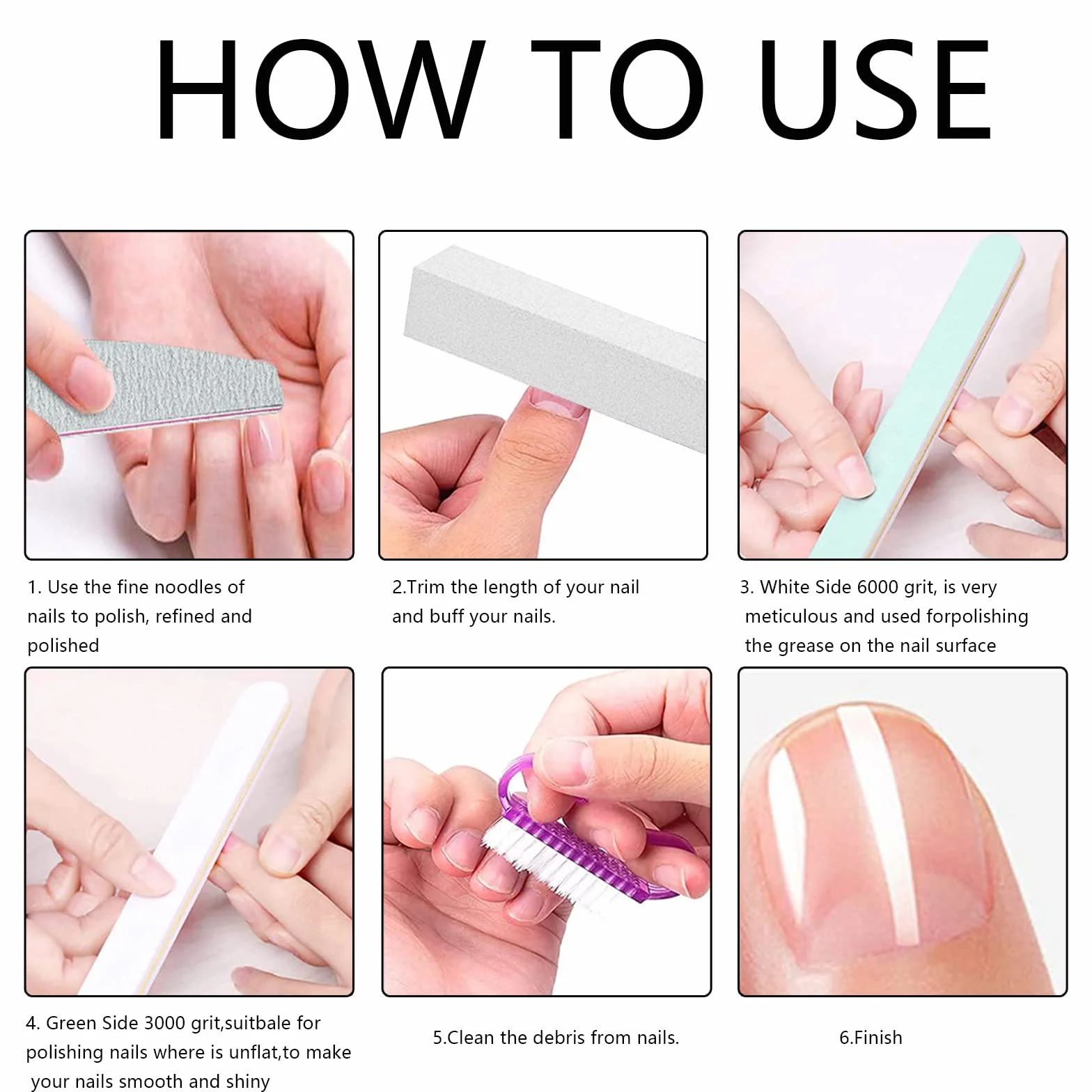 Lime, Buffer, e Tronchesino professionali per unghie, Spingi Cuticole Raschietto, Spazzola, Set per manicure e pedicure, adatto casa e salone