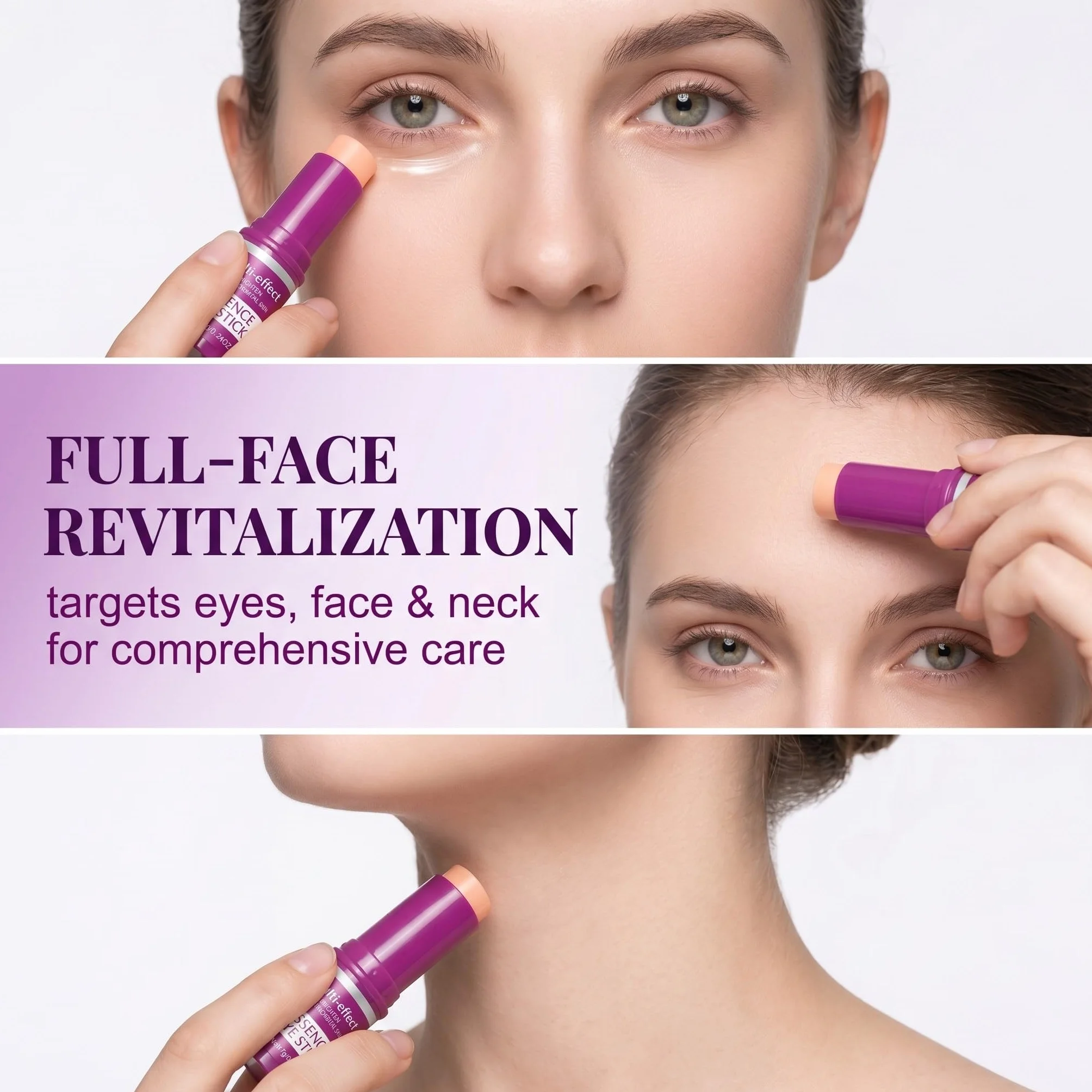 2 Pezzi Stick Coreano Viso Antirughe al Calcio e Collagene, Calcium Multi Balm Stick per Contorno Occhi, Viso e Collo, Balsamo Idratante Anti-Età per Tutti i Tipi di Pelle
