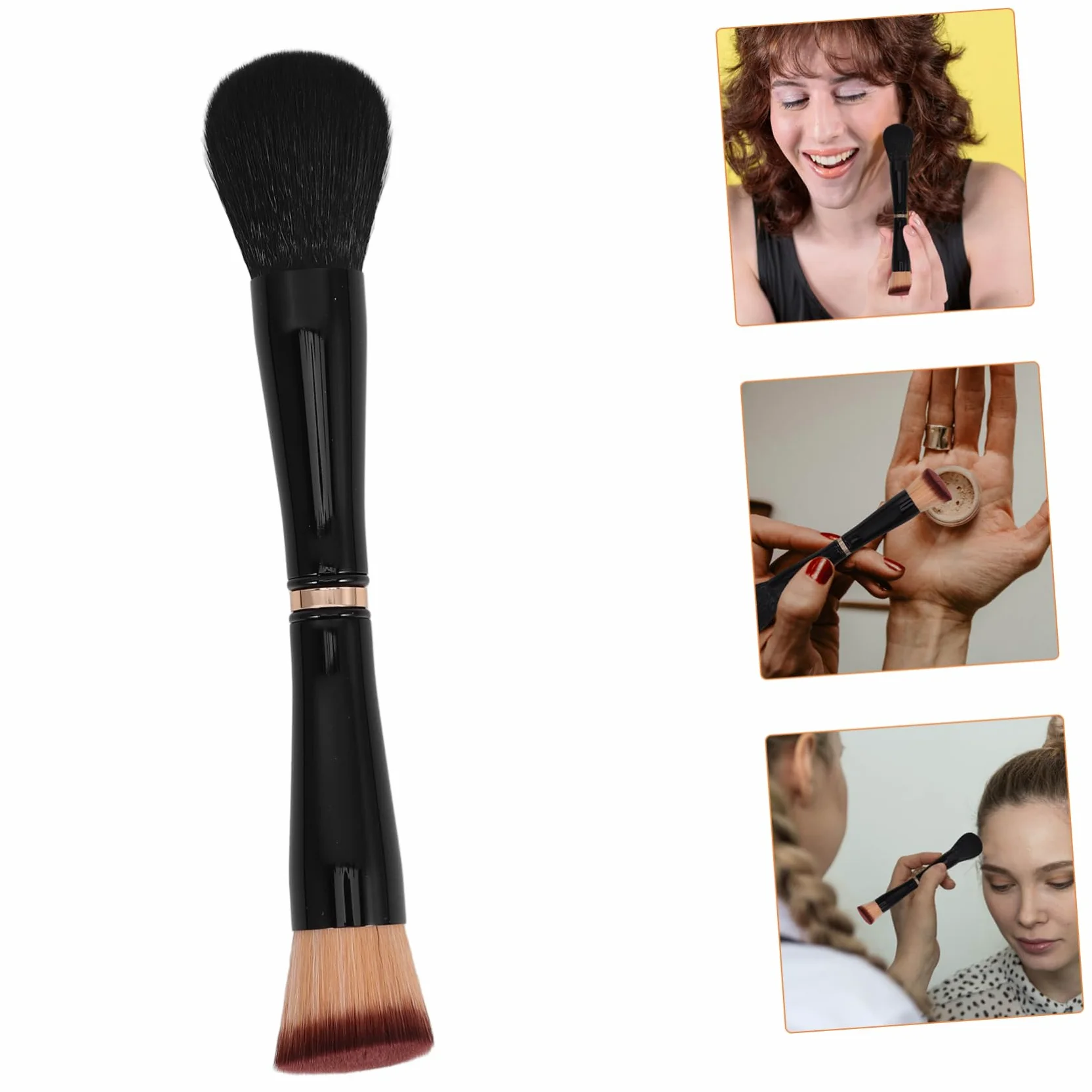 Didiseaon 5 Pz pennello da trucco Spazzola fondotinta pennello per fondotinta piccolo pennello per il trucco pennello per polvere sciolta pennello per cipria Lana di nylon di seta ondulata