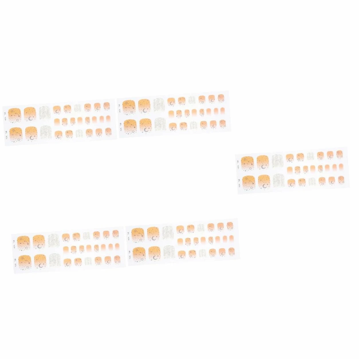 5 set di adesivi per unghie in gel per nail art, semi-solidi, con lima per unghie e bacchetta di legno, per matrimoni e feste, durevoli e facili da applicare