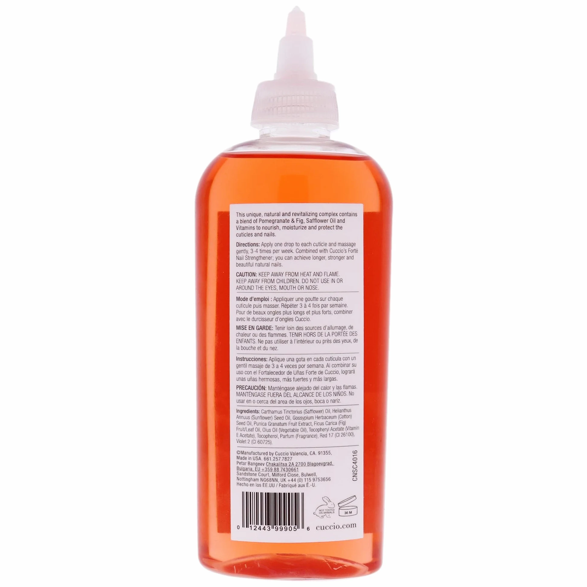 Olio rivitalizzante per cuticole, melograno e fico, manicure Cuccio Naturale, unisex, 227 ml