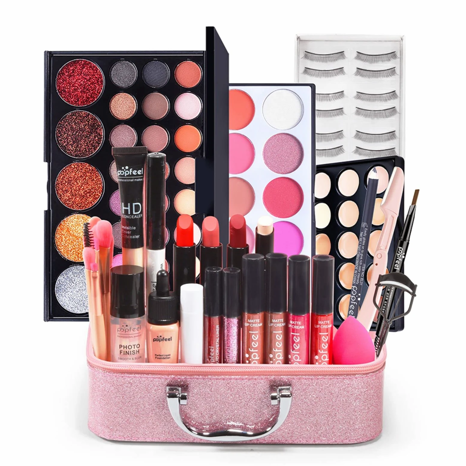 Kit per il Trucco di Bellezza, Set di Trucchi Completo Trousse di Trucchi Palette Ombretti Correttore Fard Cosmetics Astuccio per il Trucco Palette Trucchi per Occhi, Viso e Labbra #4