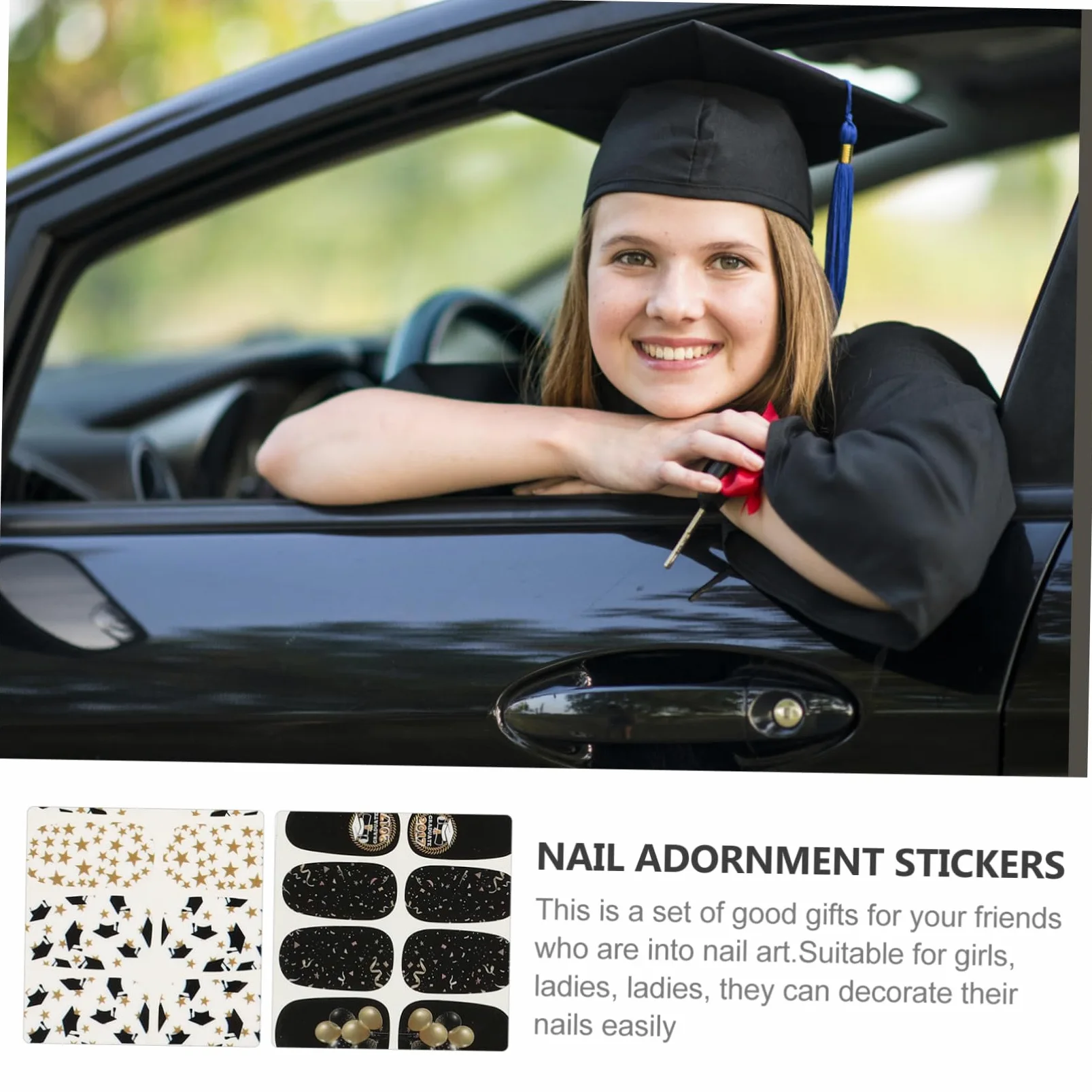 Healeved 32 Fogli 1 Set Adesivi Per Nail Art Per La Laurea Francese Decorazione Per Unghie Adesivi Per Unghie Decalcomanie Per Unghie Decorazioni Per Unghie Per Nail Art Unghia Etichetta