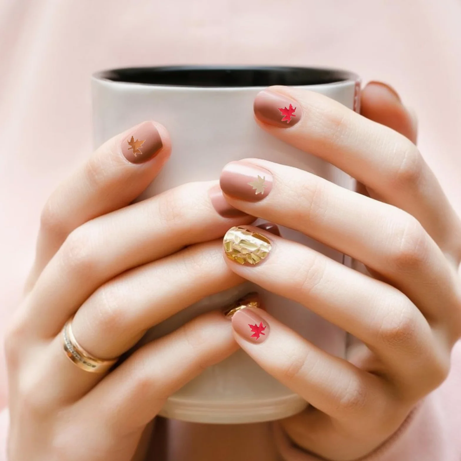 Didiseaon 6 Pezzi Glitter per unghie in acero strenne natale gel unghie colorati Adesivi per unghie 3d adesivi per unghie margherita adesivo per manicure paillettes per unghie foglia d'acero