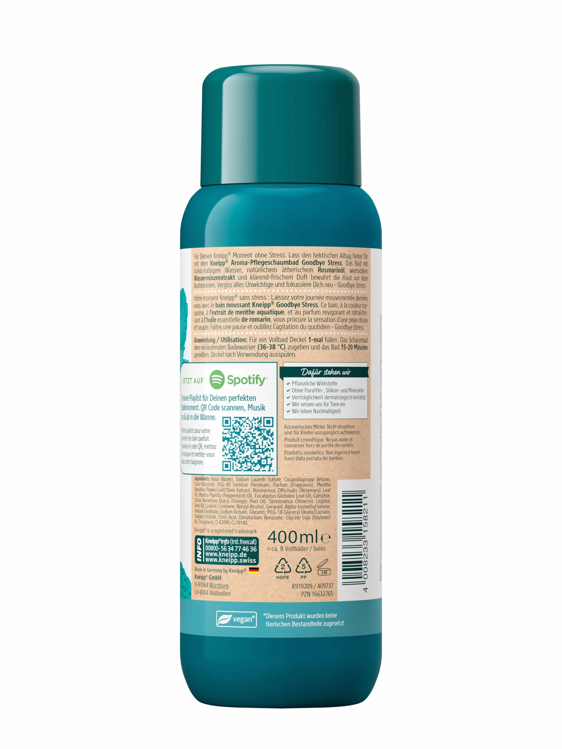 Kneipp Goodbye Stress Bagno Schiuma Aroma 400 ml (confezione da 1)